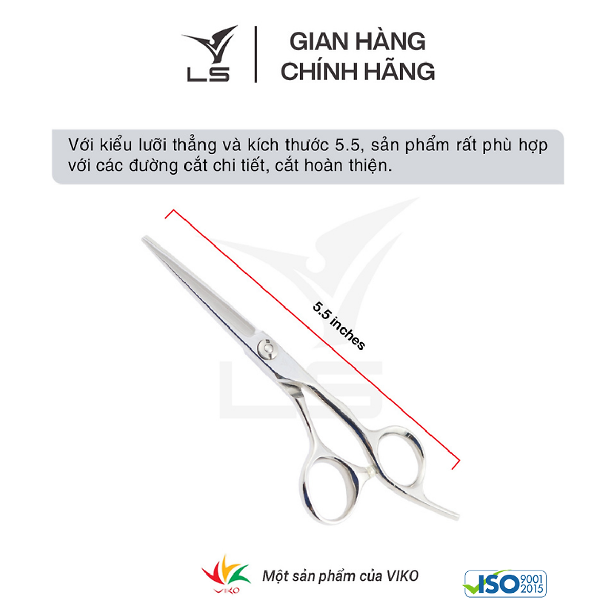 Kéo cắt tóc Viko LS CB13/5.5 bảo hành 2 năm_thumbnail_10