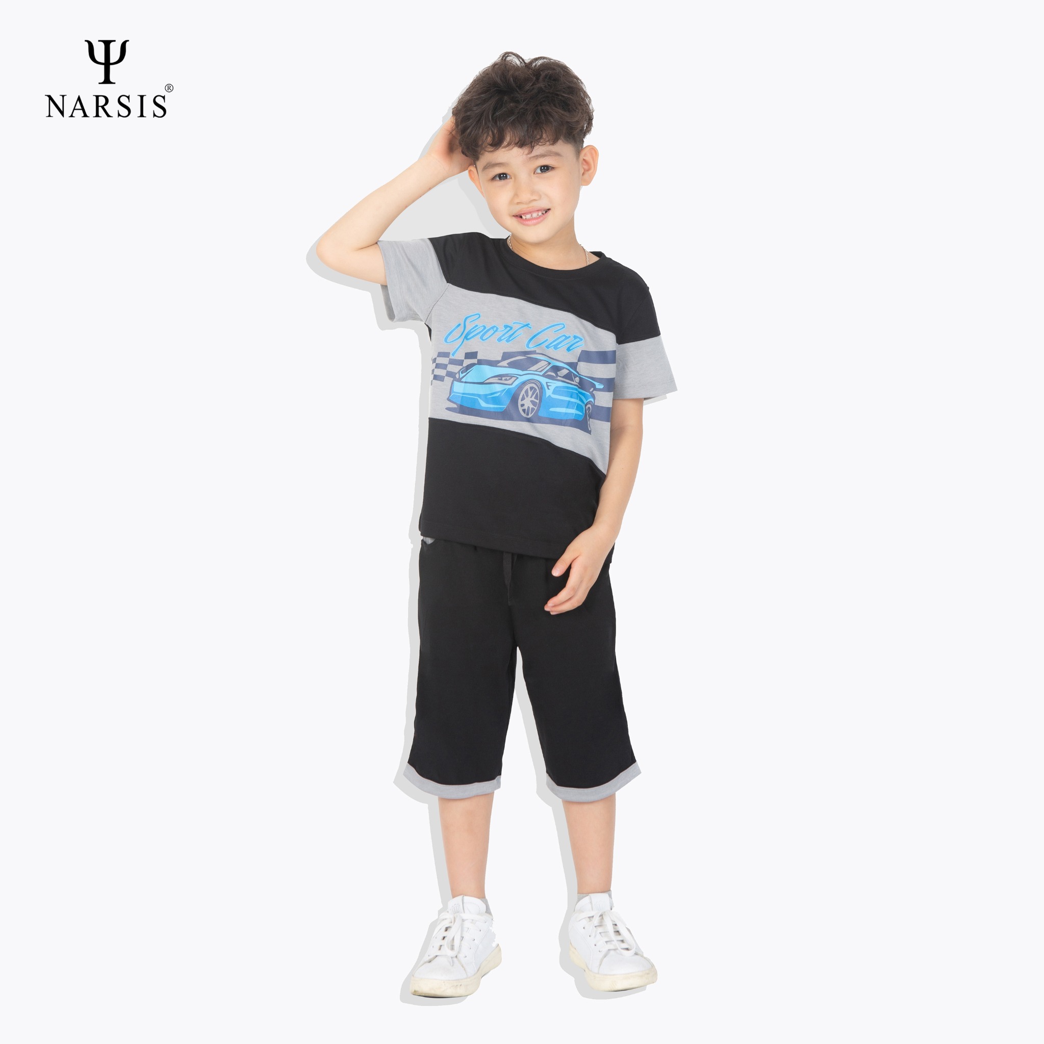 BỘ HÈ BÉ TRAI KE1009 NARSIS CHẤT LIỆU THOÁNG MÁT, DỄ CHỊU, THOẢI MÁI CẢ NGÀY, DỄ VẬN ĐỘNG