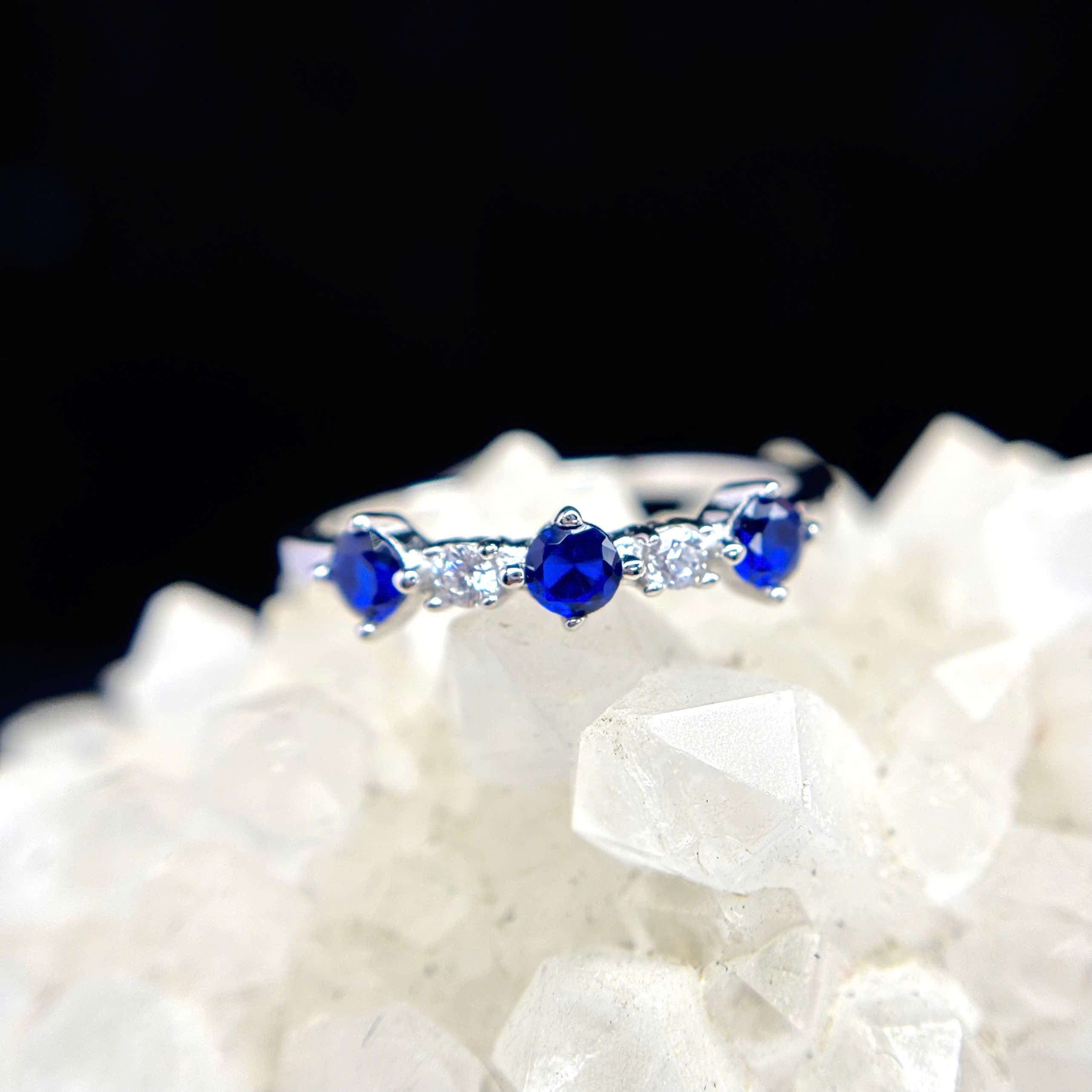 Nhẫn bạc xi bạch kim lá xanh thẫm size 6_thumbnail_2