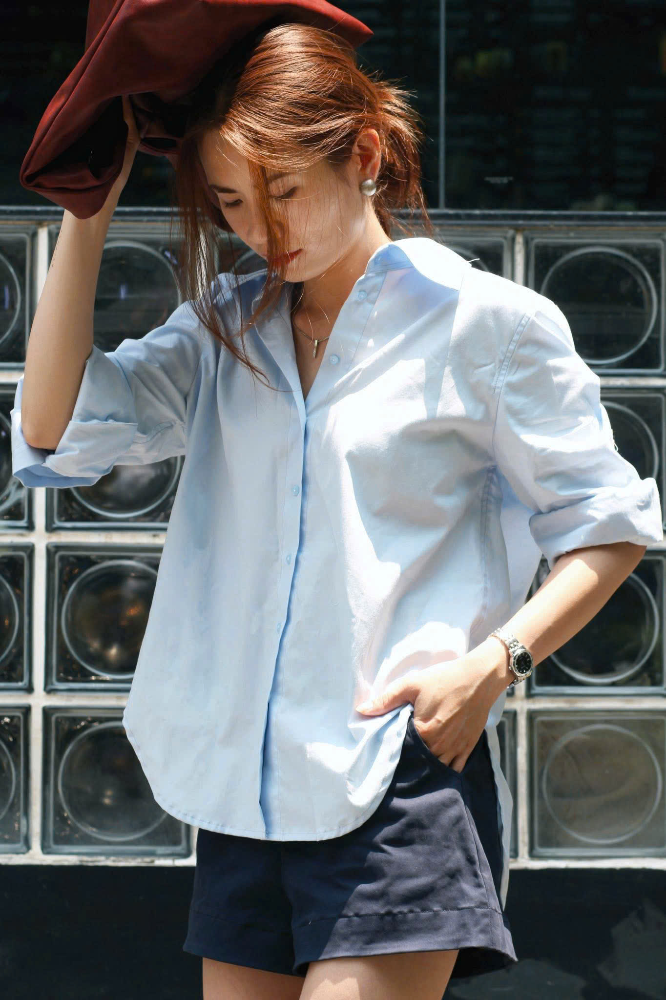 Set áo somi xanh + quần short_thumbnail_5