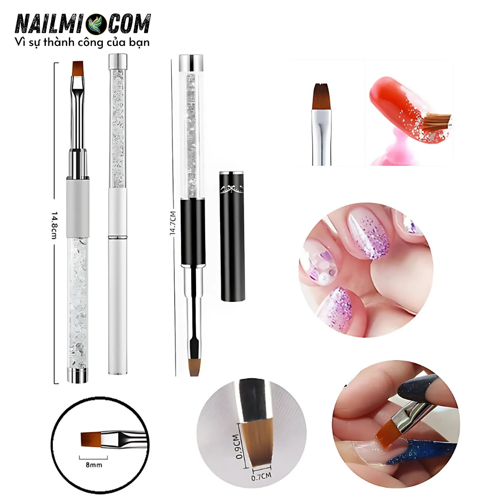 Cọ đắp gel - bản vuông - cán đá