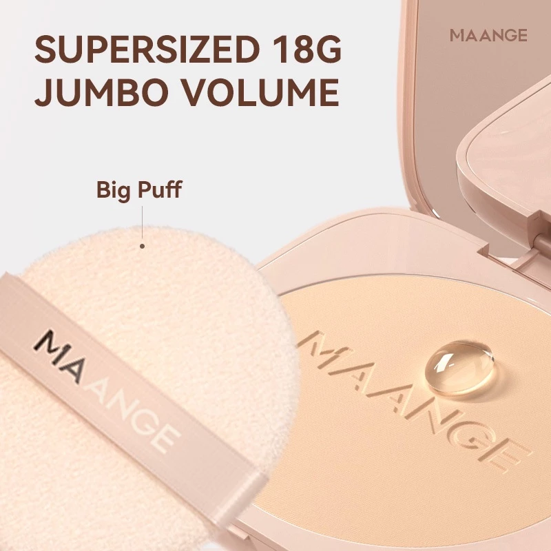MAANGE Oil-Control Pressed Powder - Matte & Poreless 8g / 18g-F01 With Powder Puff_thumbnail_1