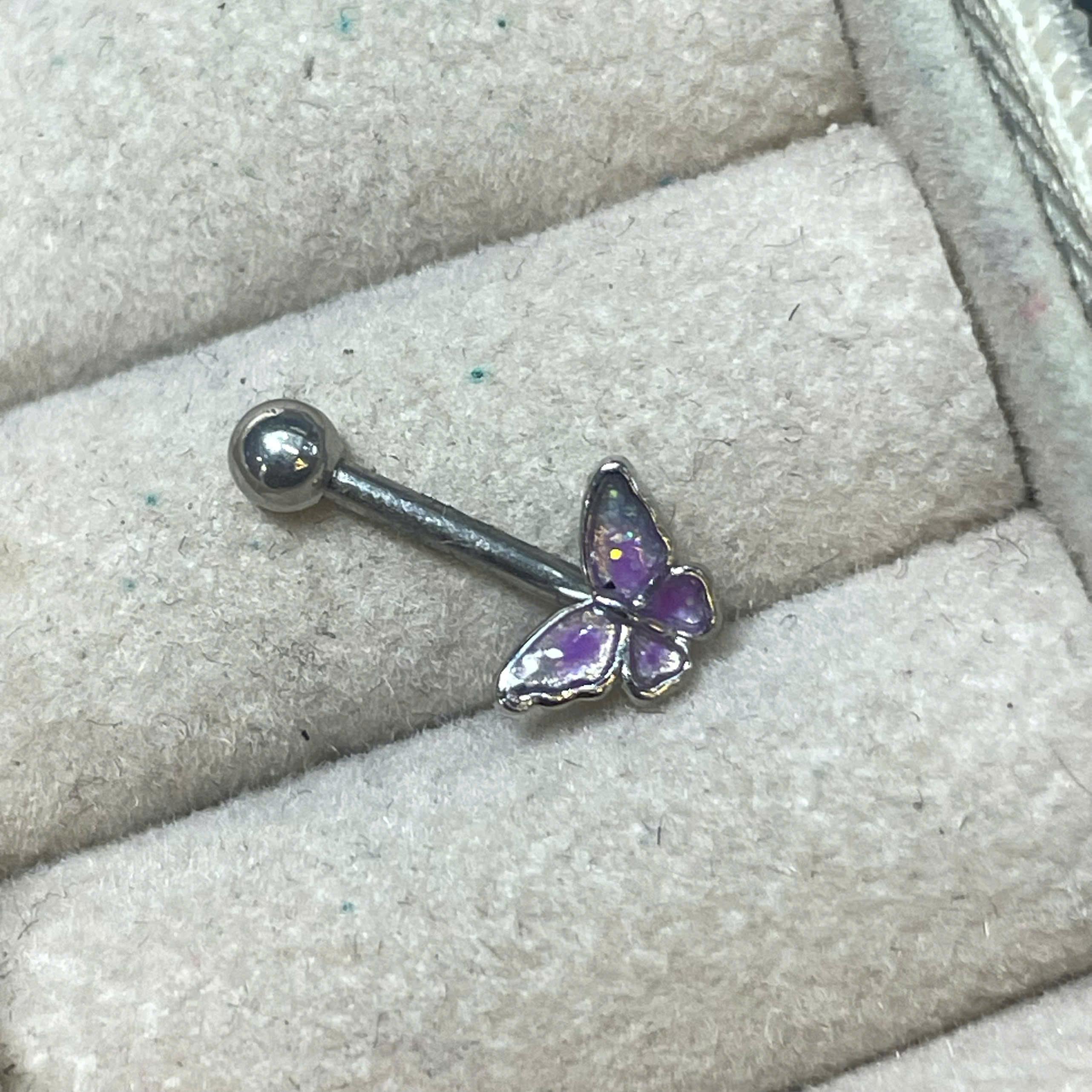 khuyên kiểu vertical con bướm tím bốn cánh viền bạc _thumbnail_2