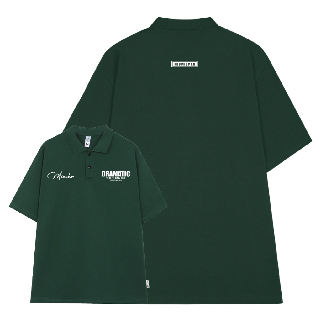 Áo polo nam form rộng PLD287 Miucho Man cotton cổ trụ in typography_thumbnail_11