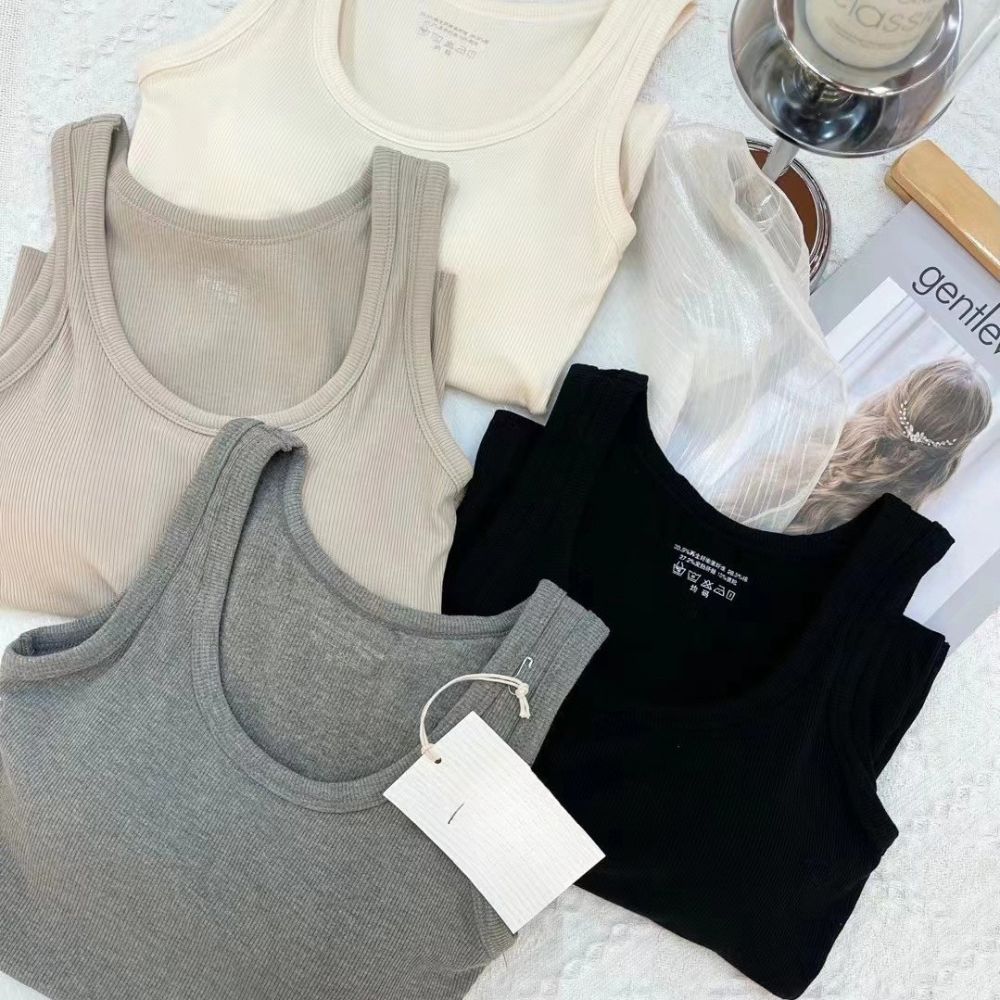 [MÃ B67] Áo Bra Nữ Có Mút, Áo Ba Lỗ Nữ Cotton Mềm Mại 4 Màu Đen Ghi Nâu Kem Freesize 40kg đến 60kg_thumbnail_7