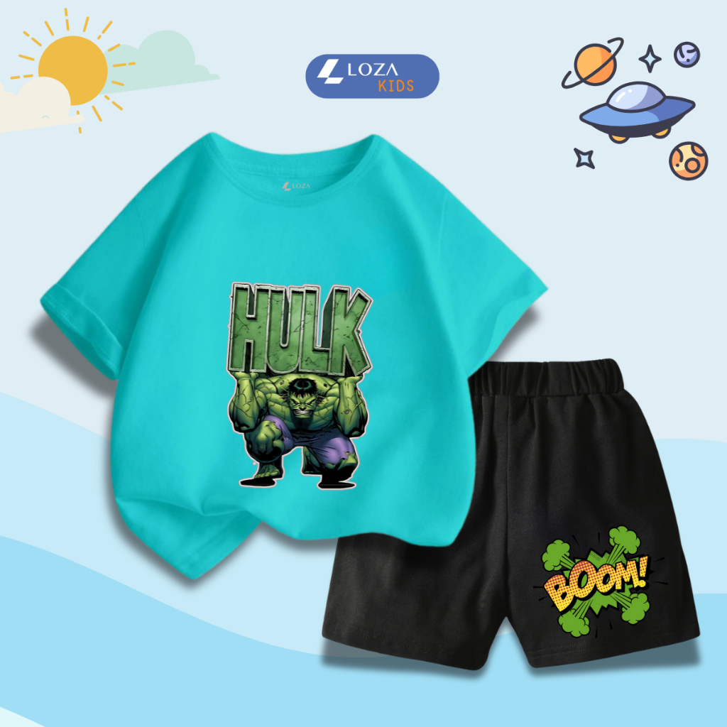 Bộ đồ bé trai in hình 'Mavel - Hulk' - Loza Kids SB339_thumbnail_1