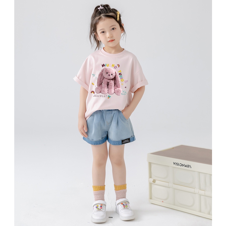 Áo thun cho bé gái style hàn quốc form rông AED1174 Miucho Kid tay ngắn cổ tròn in graphic_thumbnail_2