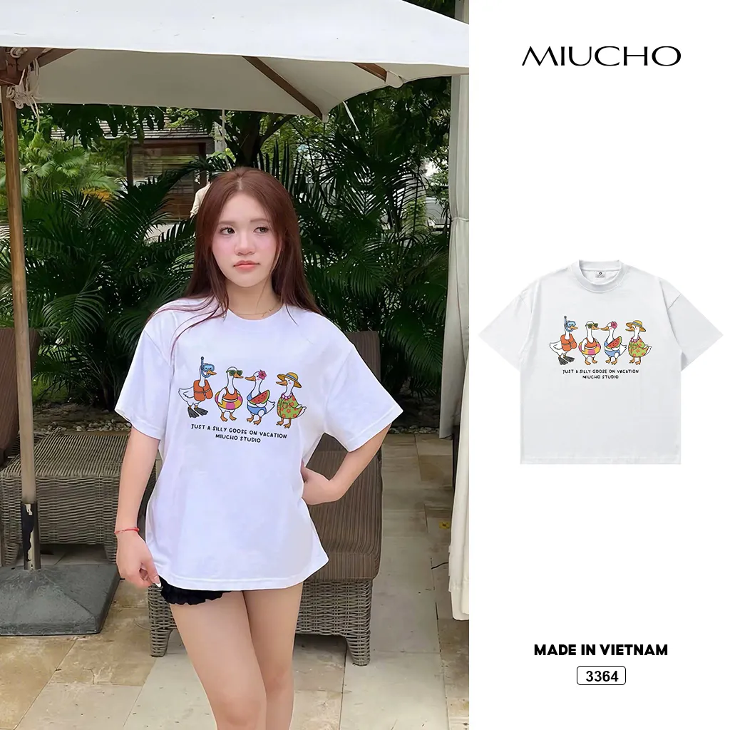 Áo thun boxy hè biển Duck Miucho 3364