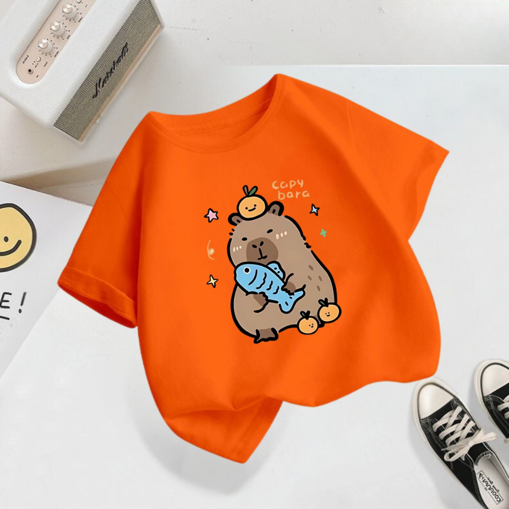 Áo thun bé trai in hình 'Capybara ôm cá'- Loza Kids AT2801_thumbnail_6