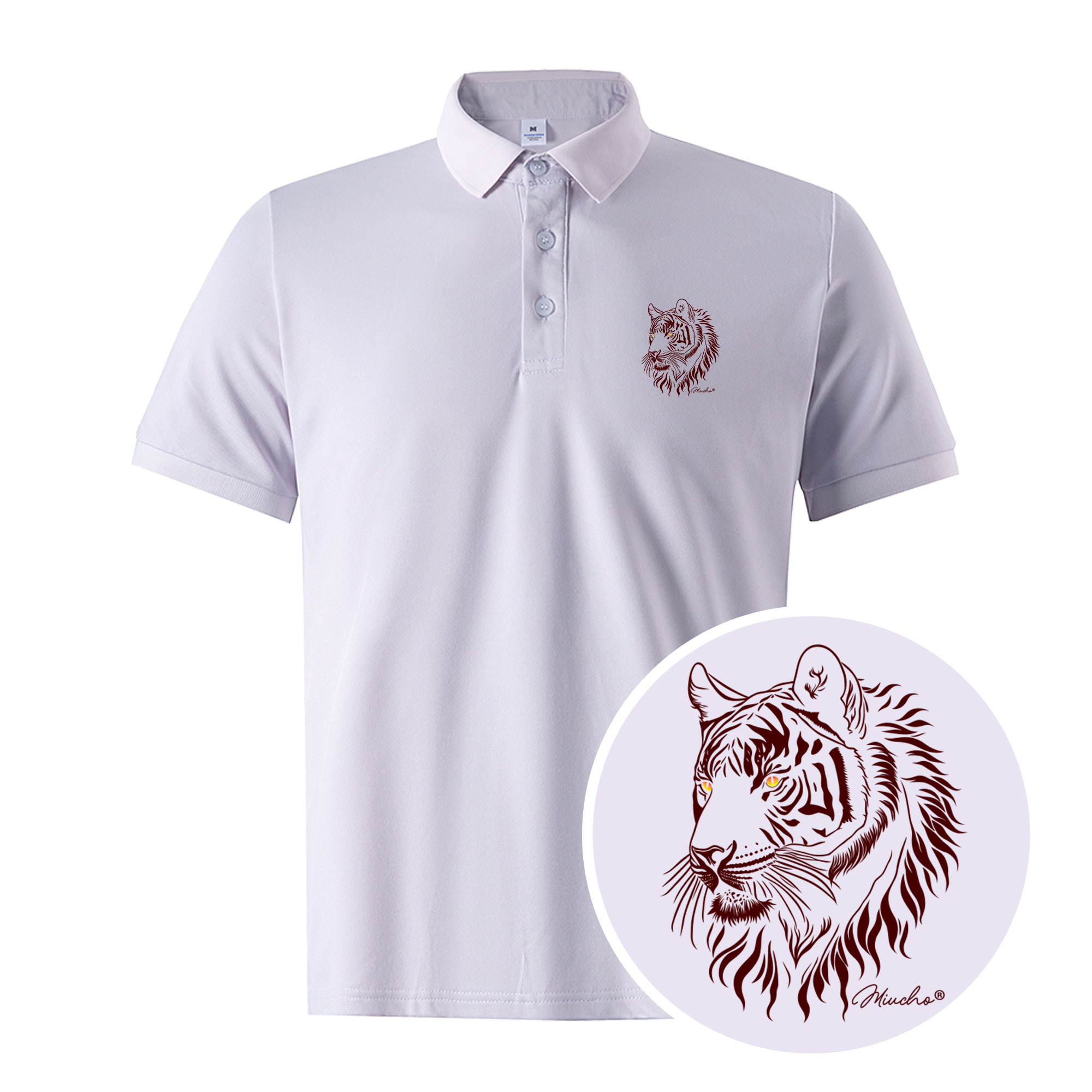 Áo polo nam form vừa 1881 Miucho Iconic vải cá sấu đứng form thoáng mát in artwork_thumbnail_2