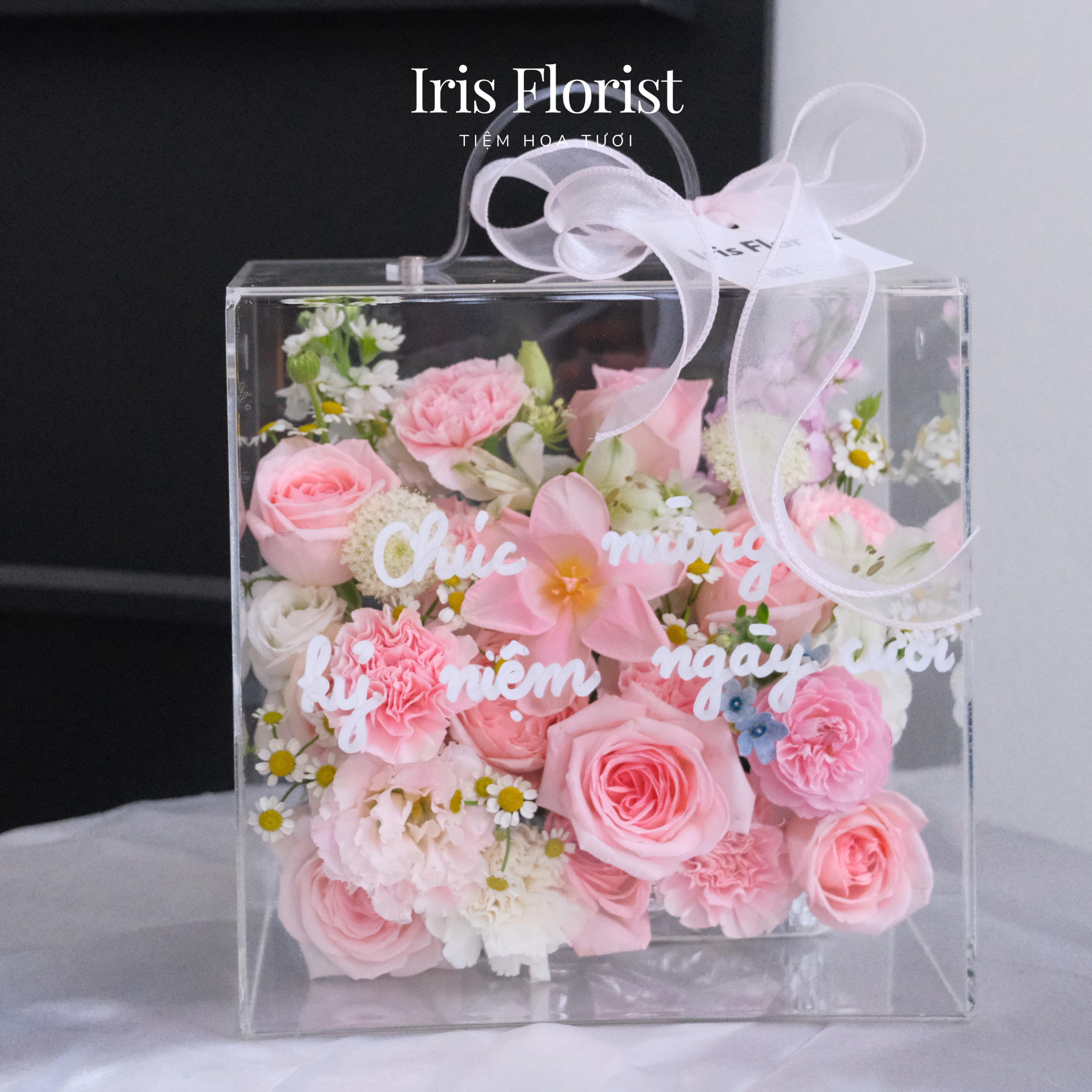 Box Mica - Tone hồng - Size S - 25x25cm