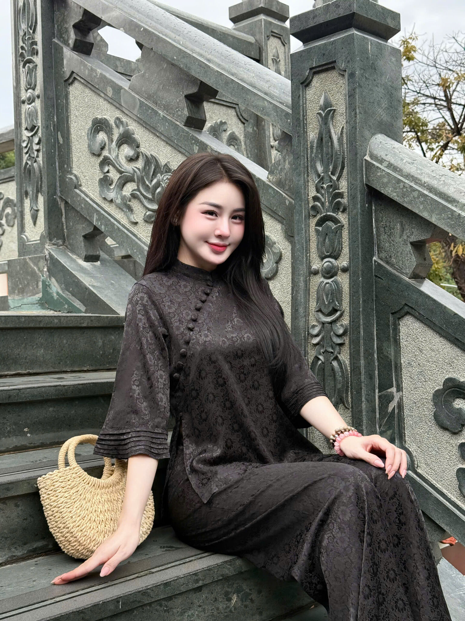 PP342 Pháp phục lễ chùa cao cấp Tinh Nhi tay xếp ly_thumbnail_20