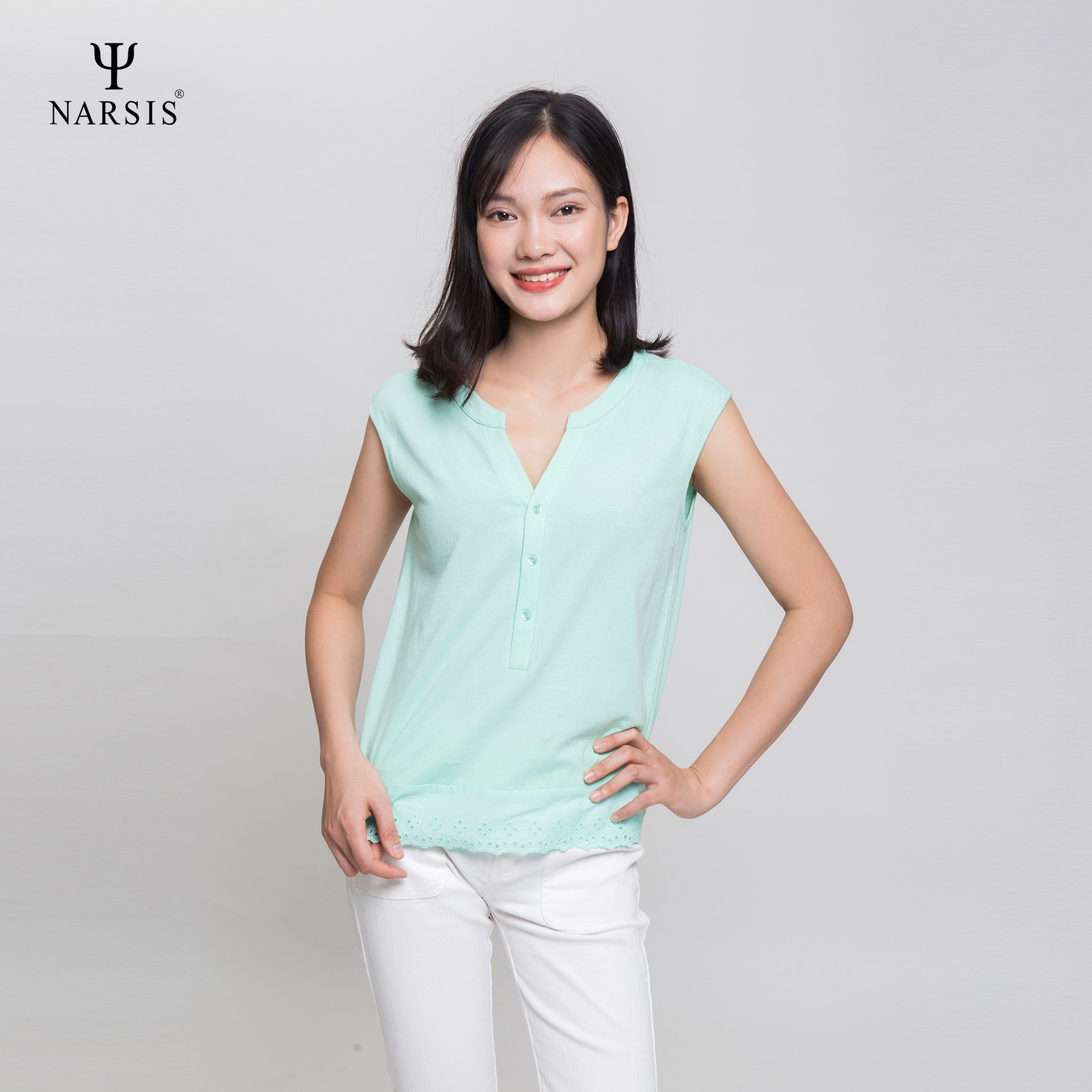 ÁO KIỂU NỮ L6108 NARSIS CHẤT LIỆU THOÁNG MÁT, DỄ CHỊU, THOẢI MÁI CẢ NGÀY, DỄ VẬN ĐỘNG