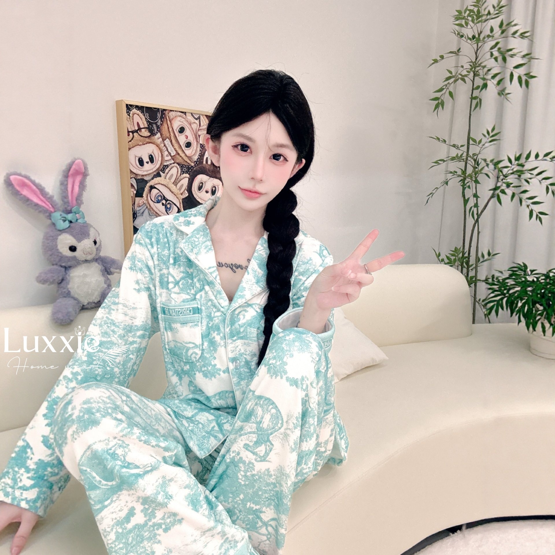 NHUNG39 Bộ ngủ nhung nỉ DR_thumbnail_5