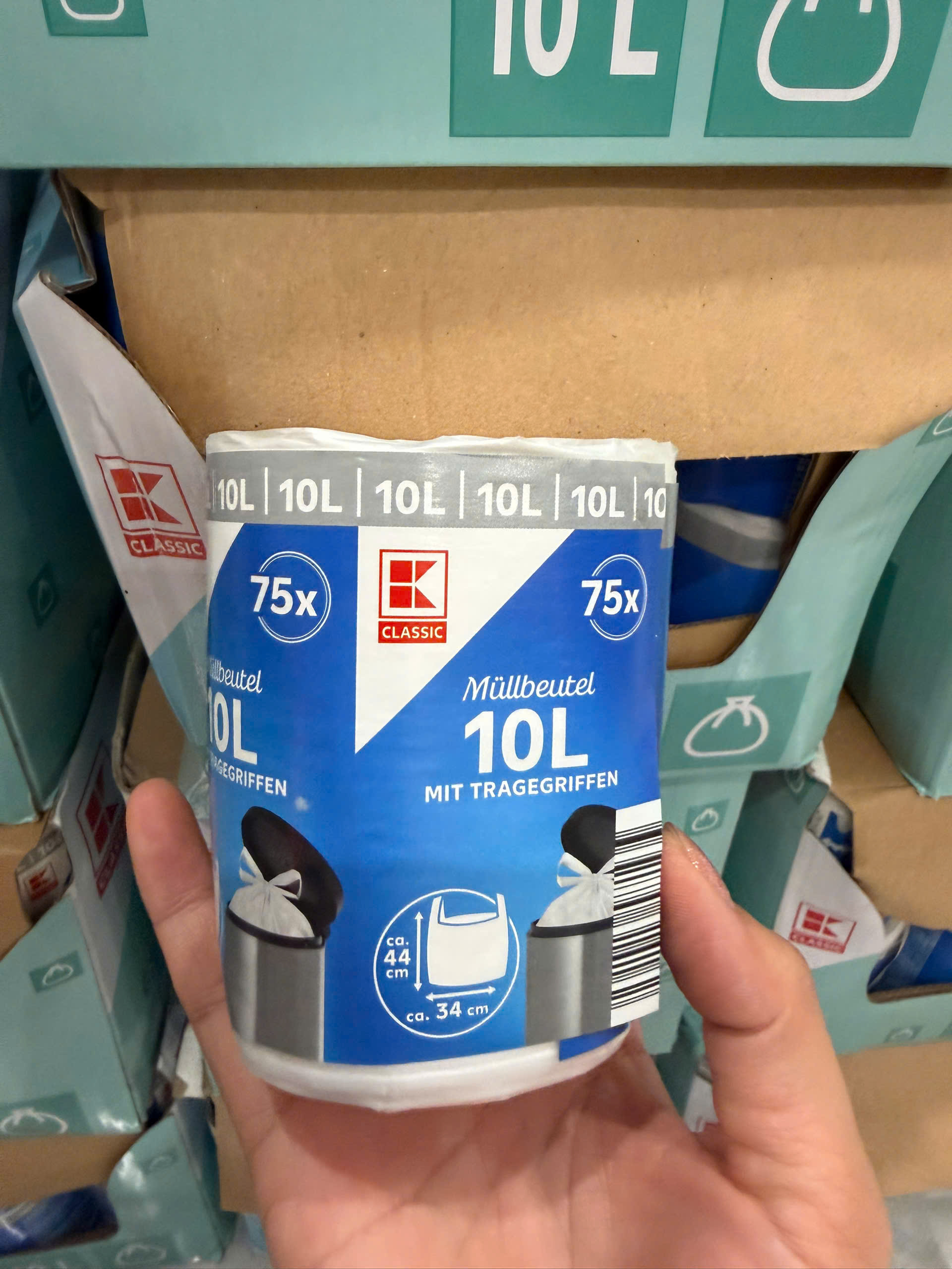 Set 6 cuộn túi nilon đựng rác tự huỷ của Đức 10lit/75c/cuộn