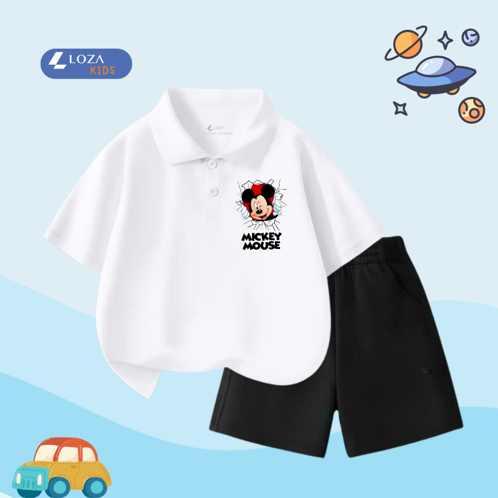 Bộ đồ Polo bé trai in hình 'Mickey Mouse'- Loza Kids BO246_thumbnail_1