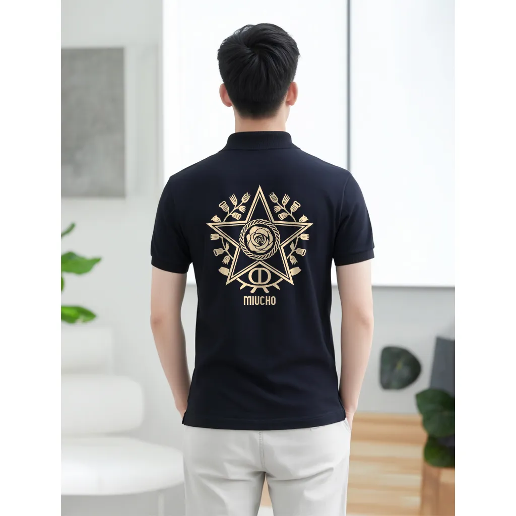 Áo polo form regular trẻ trung nam tính 2504 Miucho Iconic vải cá sấu thoáng mát cổ trụ in artwork_thumbnail_4