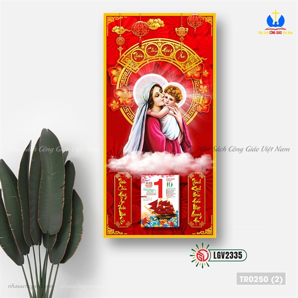 Đốc Lịch gỗ in 3D hình Đức Mẹ bế Chúa_thumbnail_2