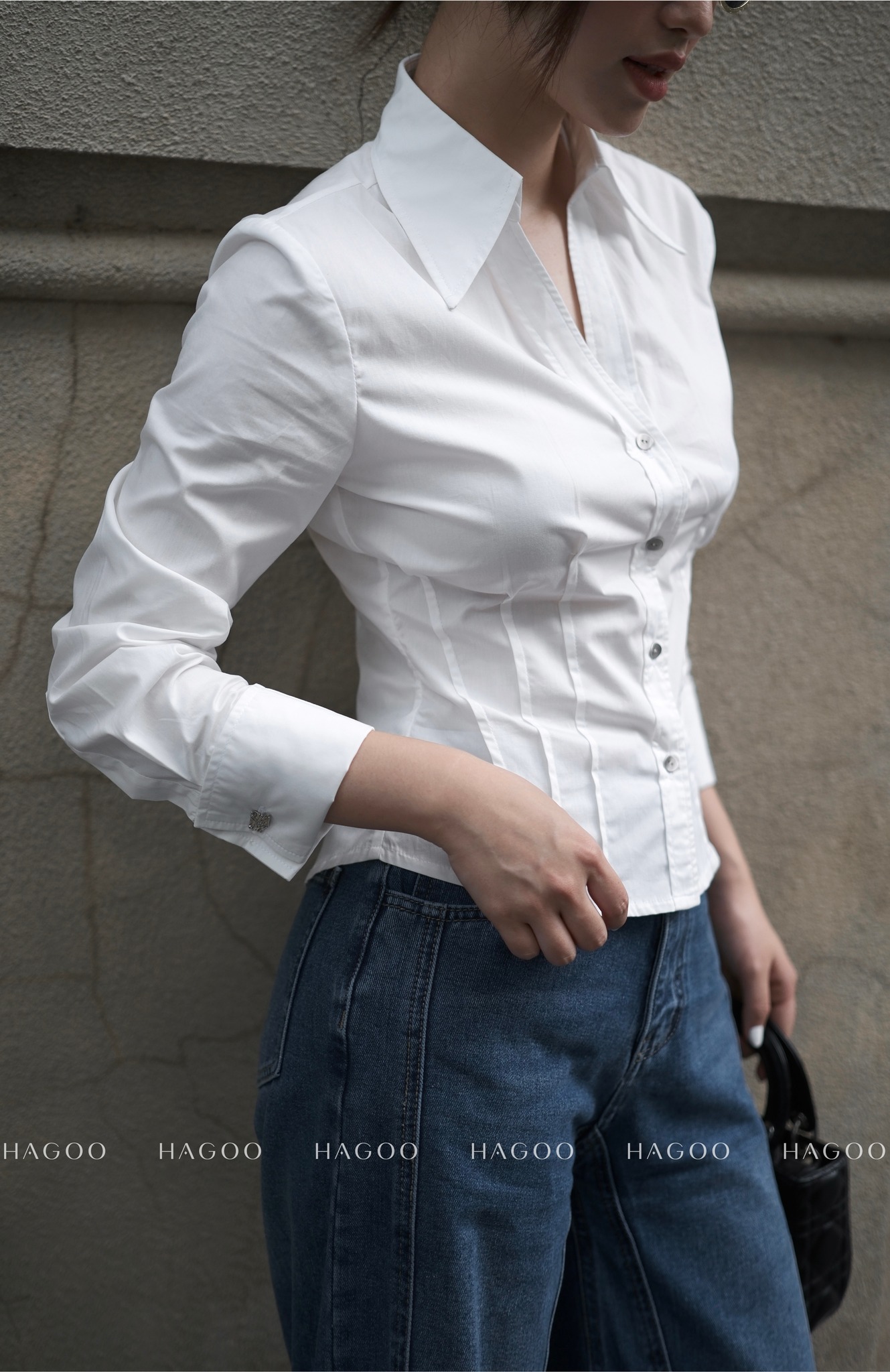 Áo sơ mi chiết ly eo HAGOO_thumbnail_2