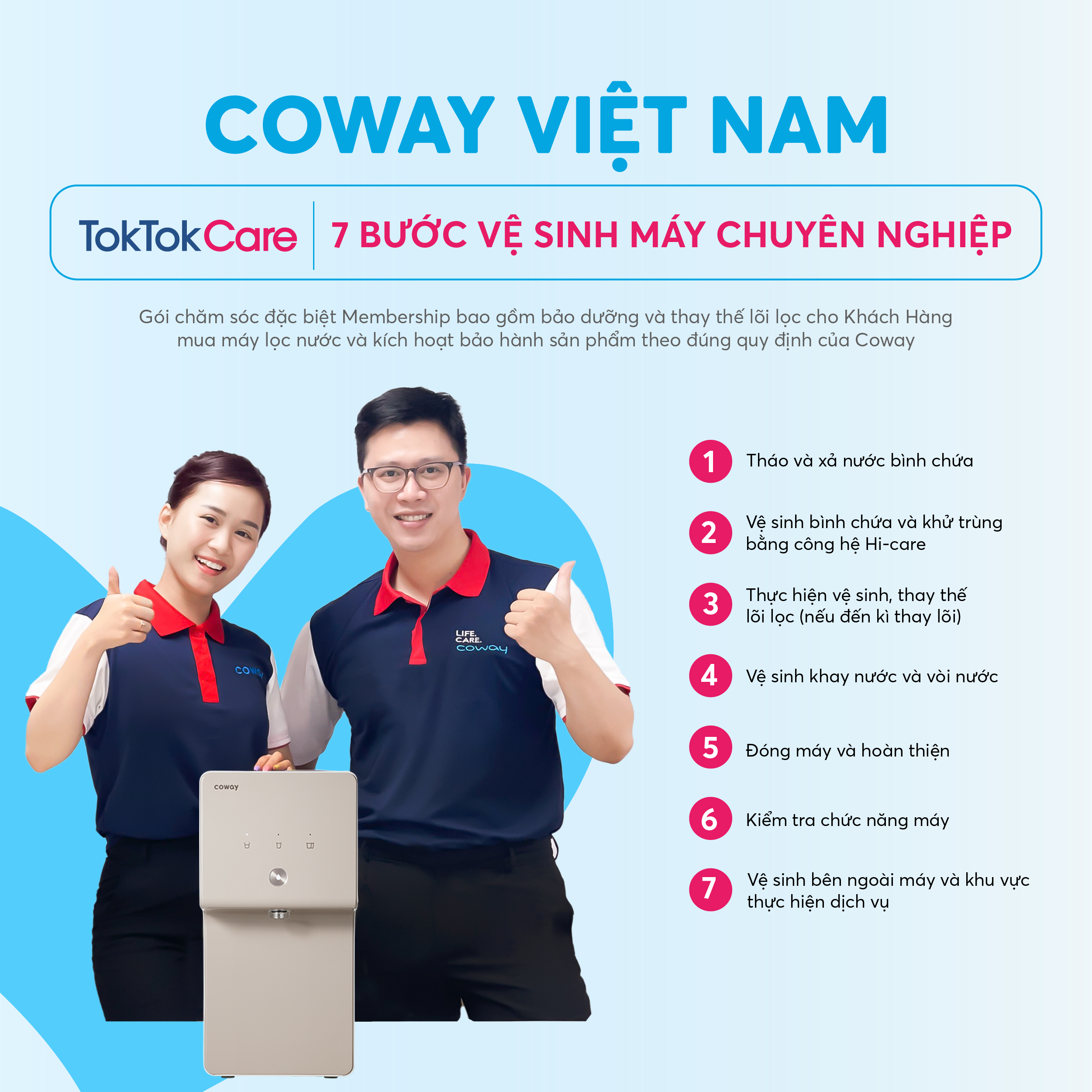 [P6320R] – Coway – Toktokcare Service – Gói bảo dưỡng và chăm sóc máy lọc nước Coway 1 năm tại nhà
