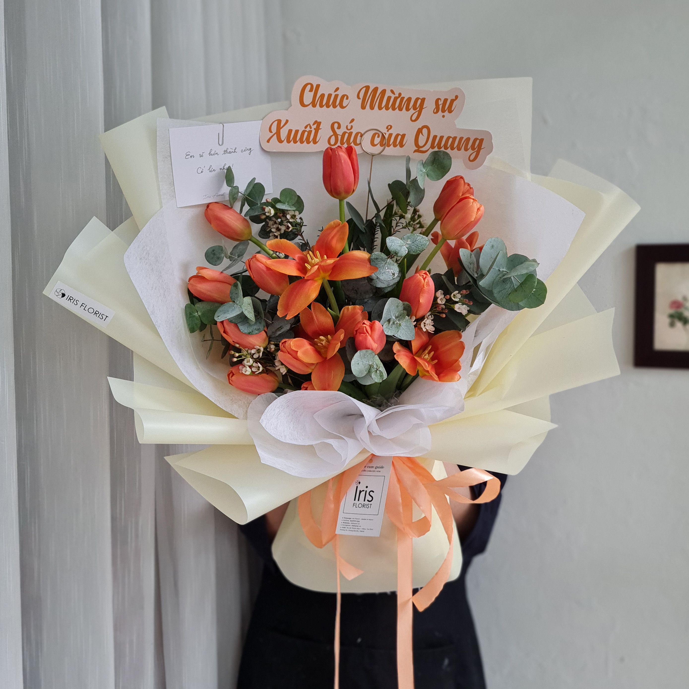 Bó hoa Tulip Cam Size L - Bó 15B