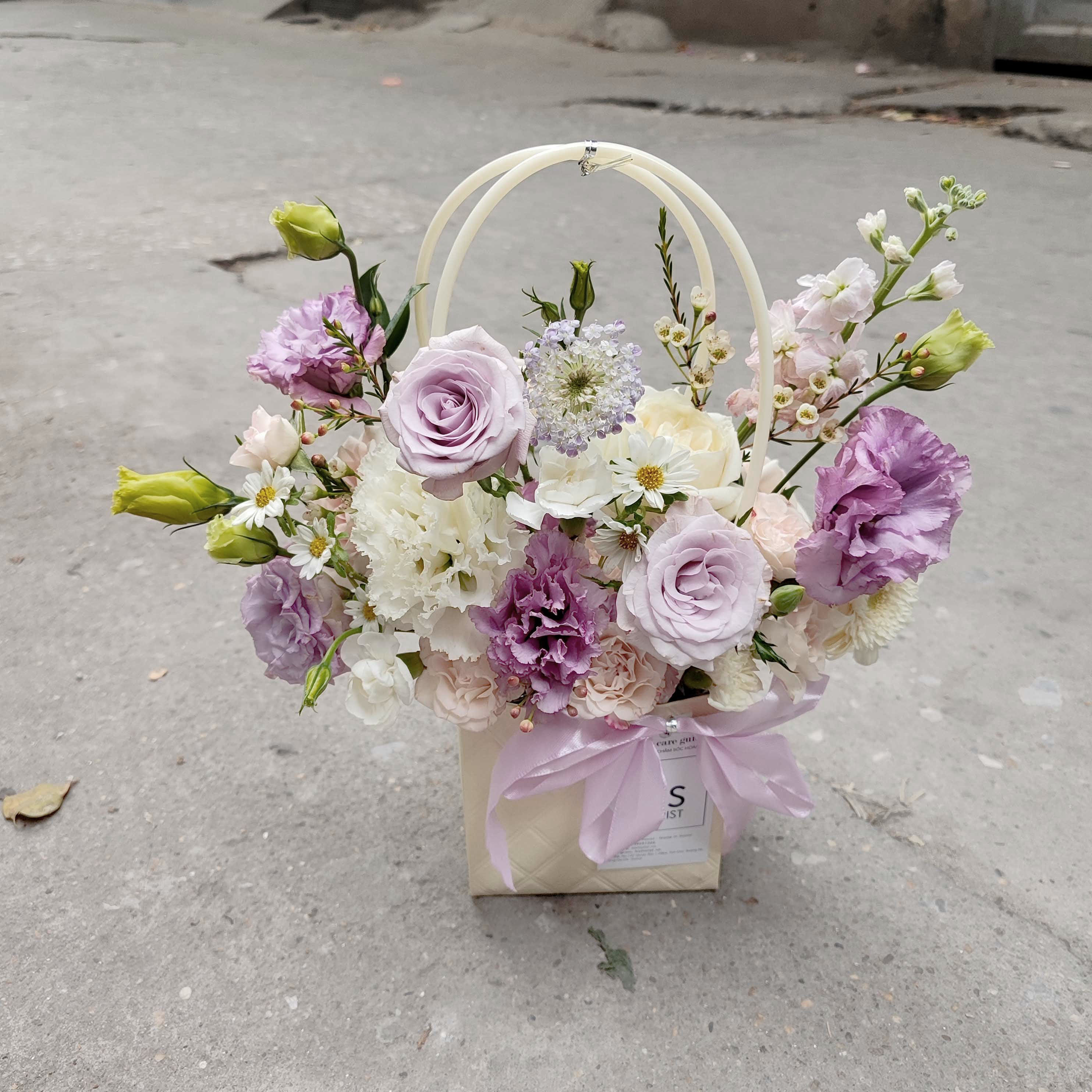 Túi hoa nhỏ xinh tone Tím - Size S