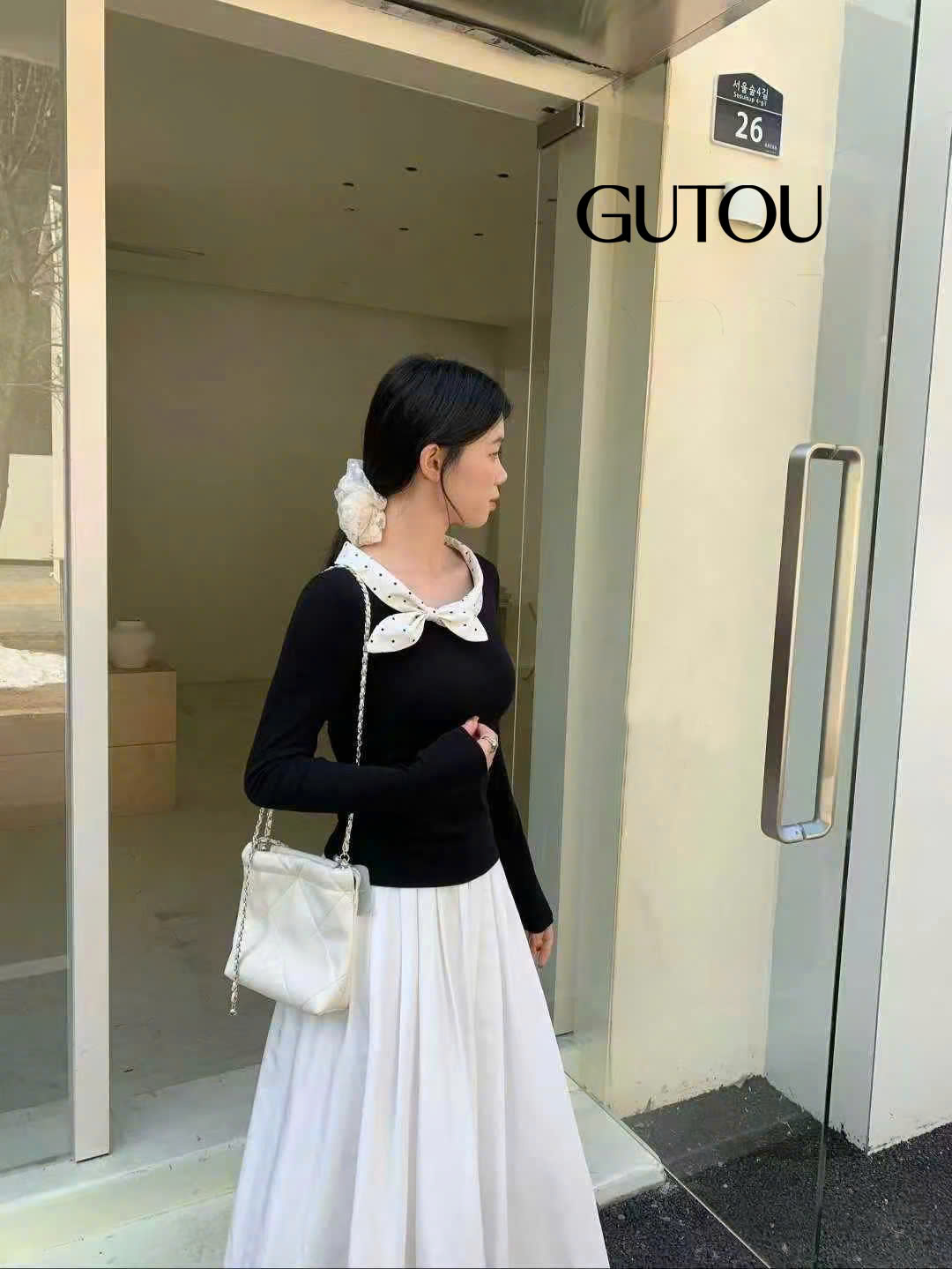 [ GUTOU ] Áo Thun Ôm Dài Tay Dotty Tie_thumbnail_8