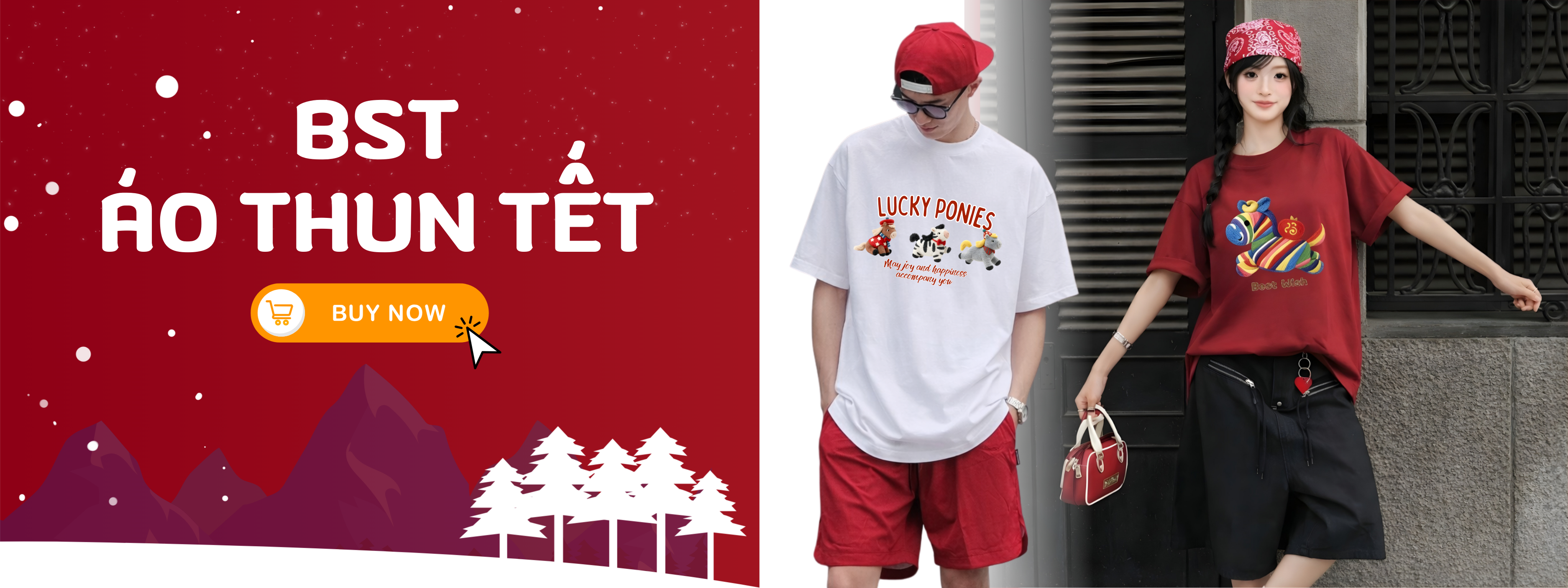 Red and White Simple Christmas Sale Banner (1200 x 450 px)