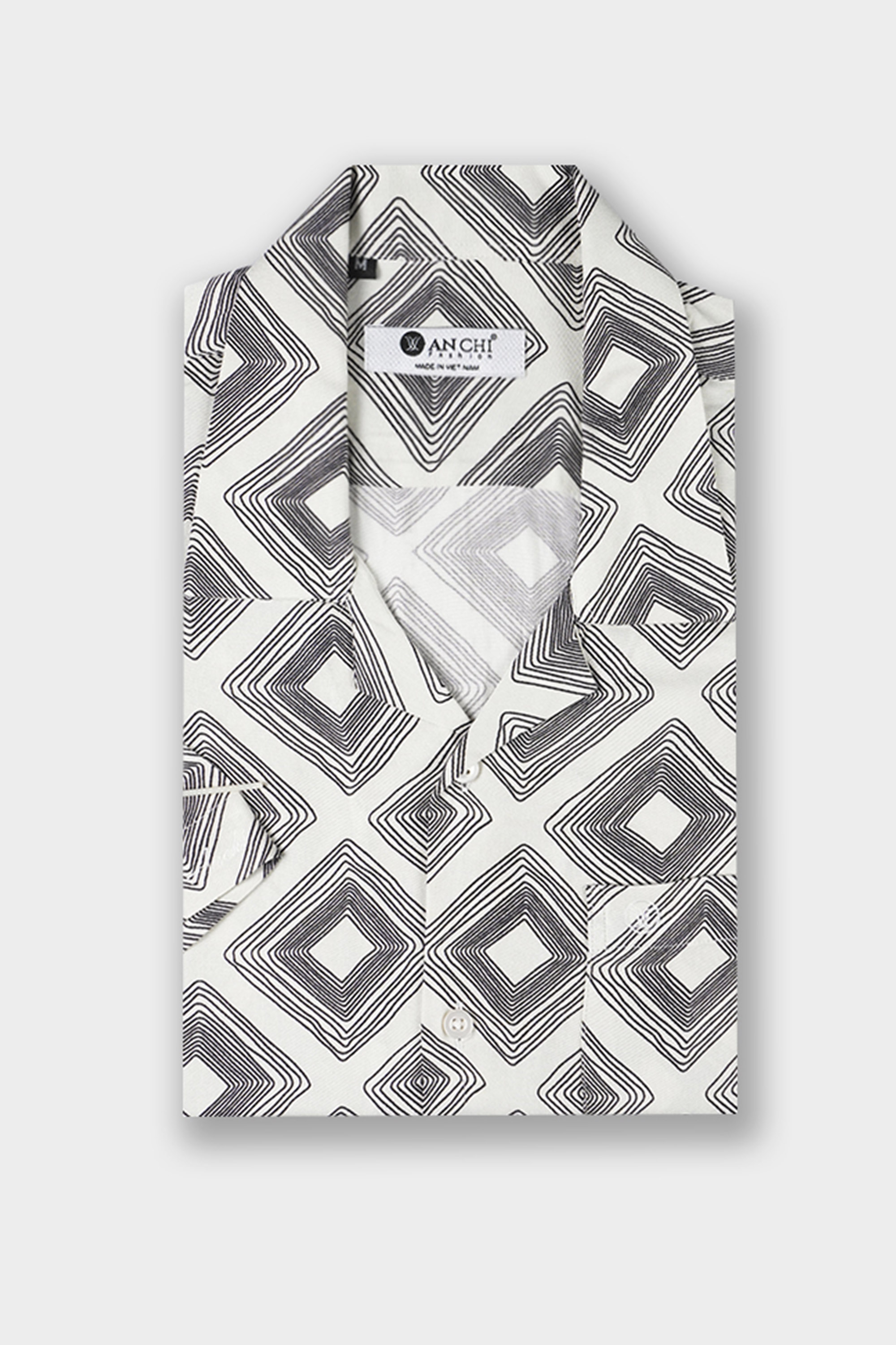 Áo Sơ Mi Họa Tiết Nam Trung Niên ANCHI Chất Liệu Sợi Lanh Phom Suông Vạt Ngang