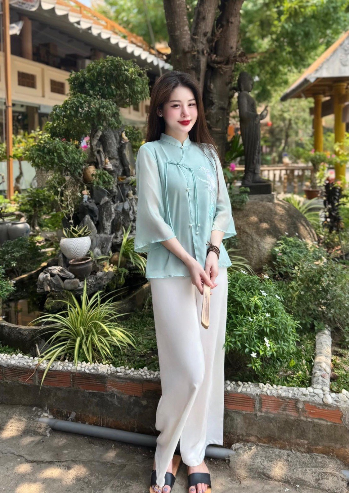 PP23 Pháp phục Voan tơ lễ chùa thêu chim hạc Tinh Nhi_thumbnail_8