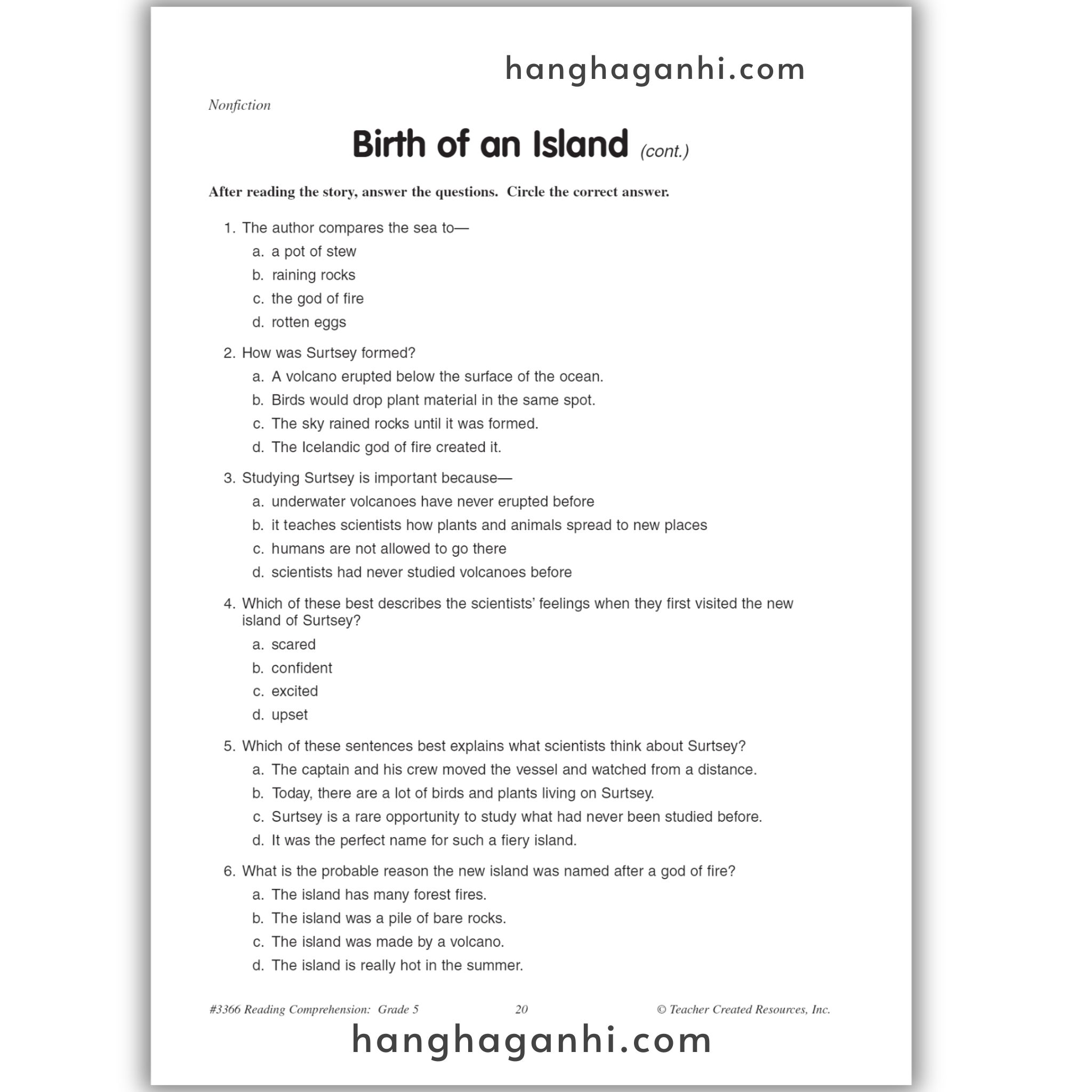 Reading Comprehension Grade 5 Teacher Created Resources, sách đọc hiểu lớp 5_thumbnail_16