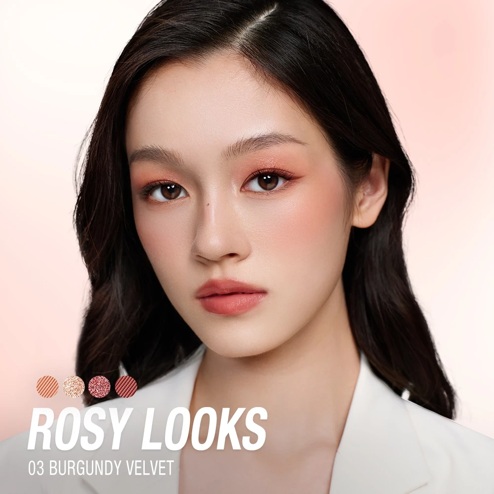 O.TWO.O Eyeshadow Palette Luxurious Dazzling 4 Colors Highly Pigmented Shimmer Matte Long-lasting Eye Makeup_thumbnail_4