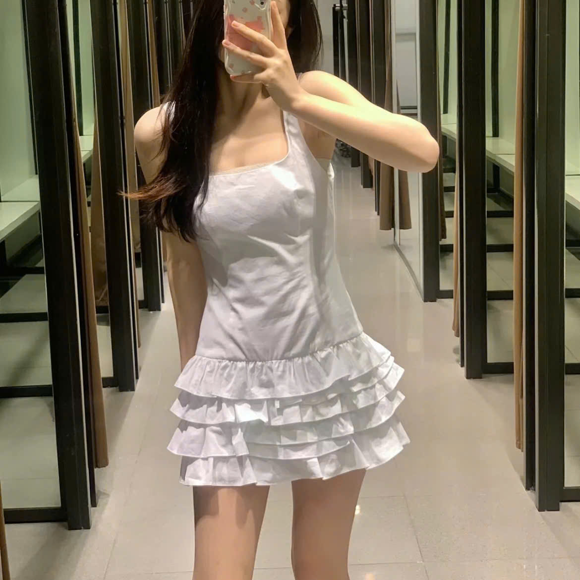 SALE D547 ĐẦM 2 DÂY TRẮNG_thumbnail_2