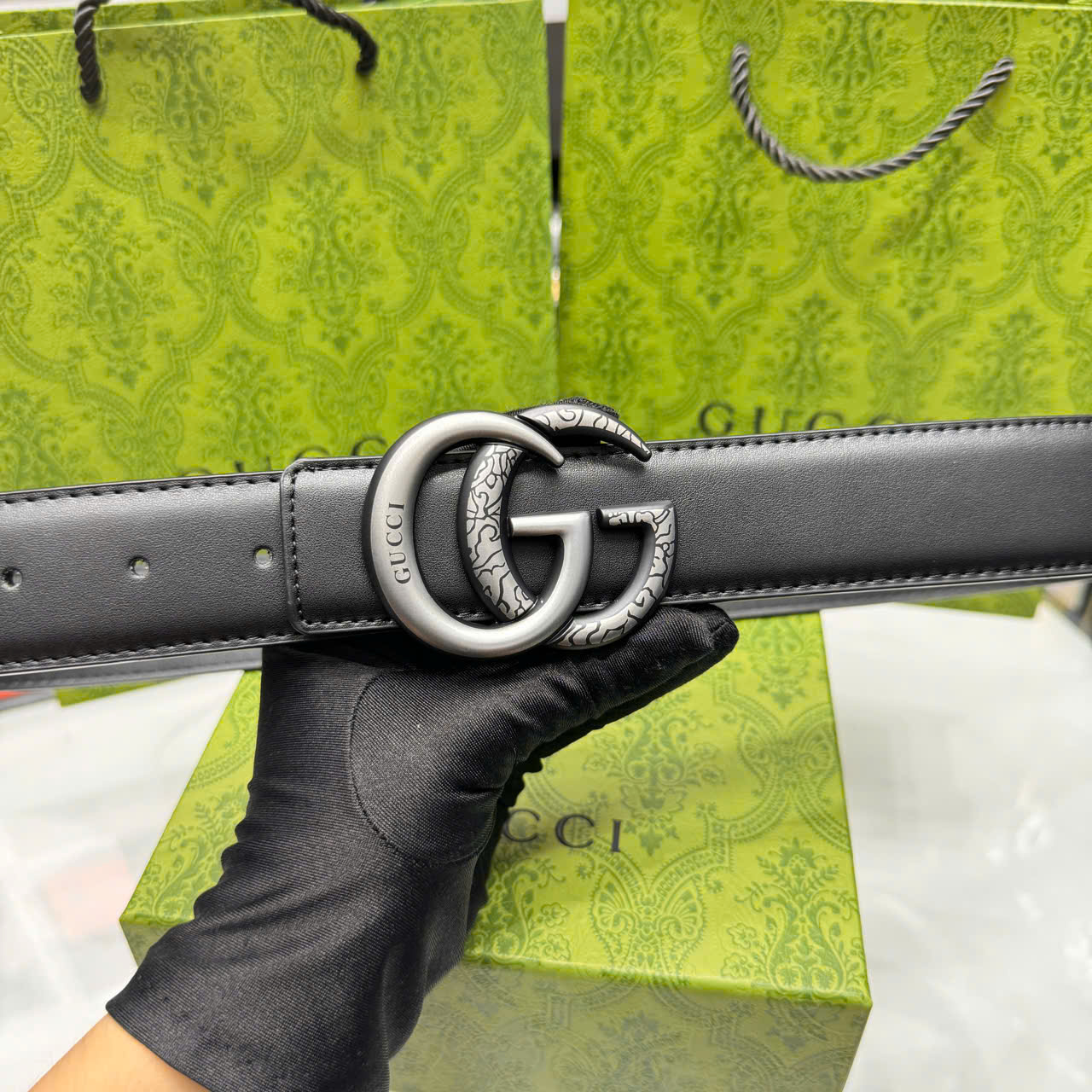 Thắt lưng Gucci GG Snake Buckle Leather Belt_thumbnail_5