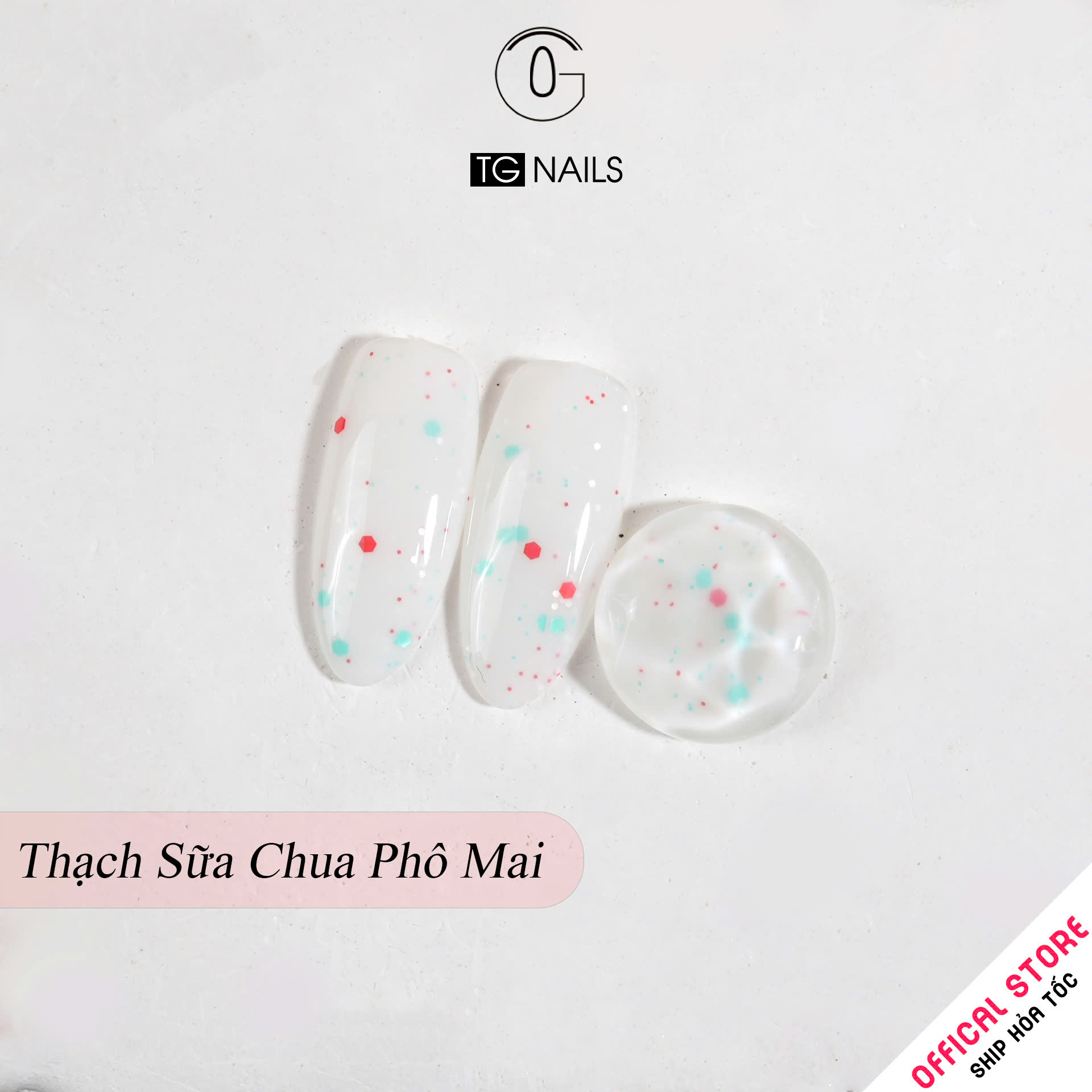 Sơn gel thạch nhũ sữa chua TG cọ tròn chai 15ml