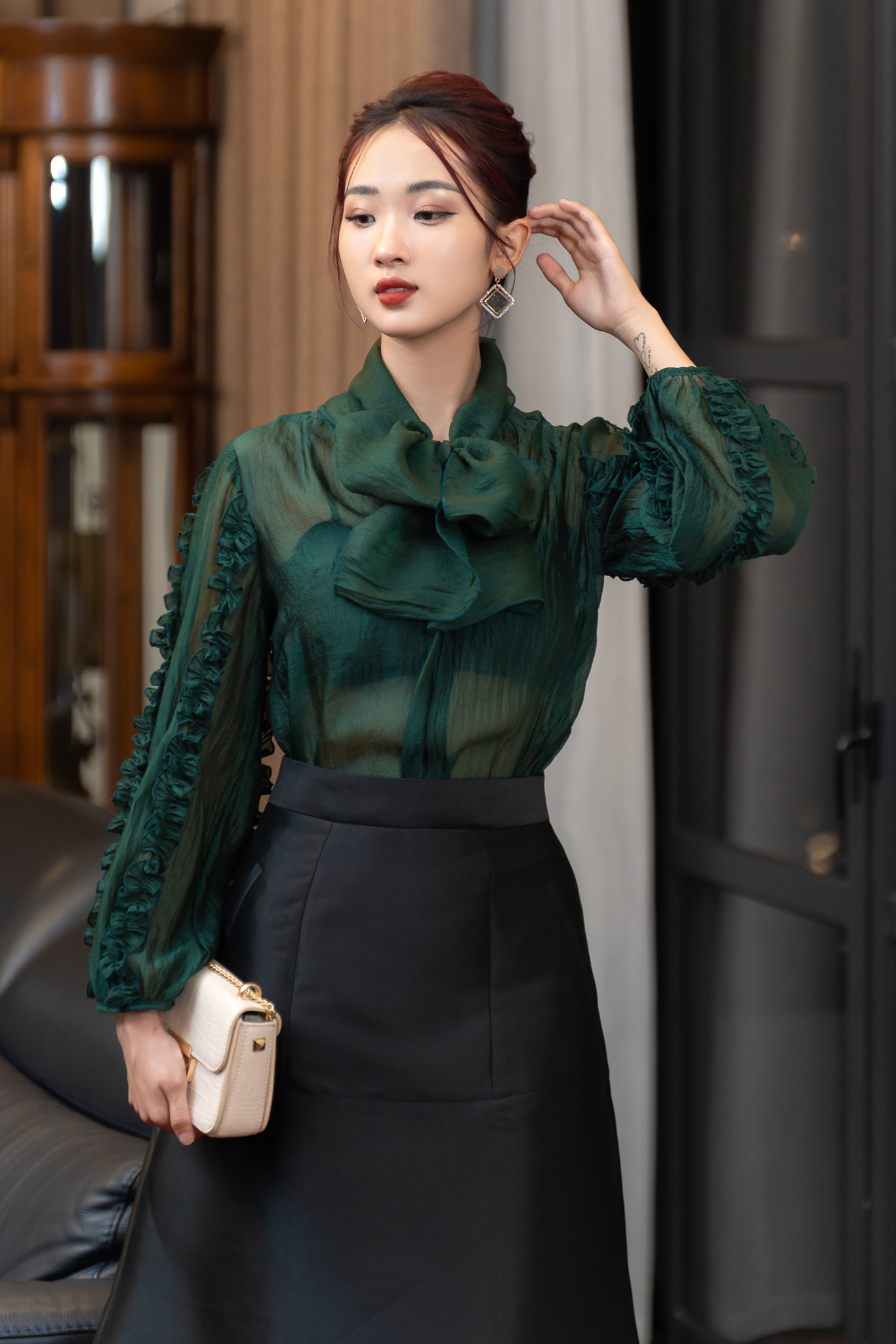 Chân váy Tafta xòe màu ĐEN - Kane Skirt_thumbnail_1