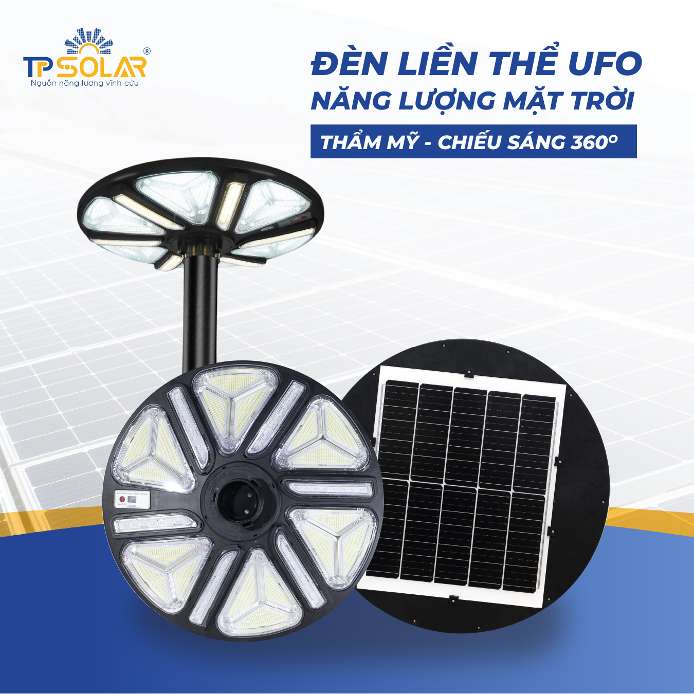 Đèn UFO trang trí 7 màu năng lượng mặt trời TP.UF12