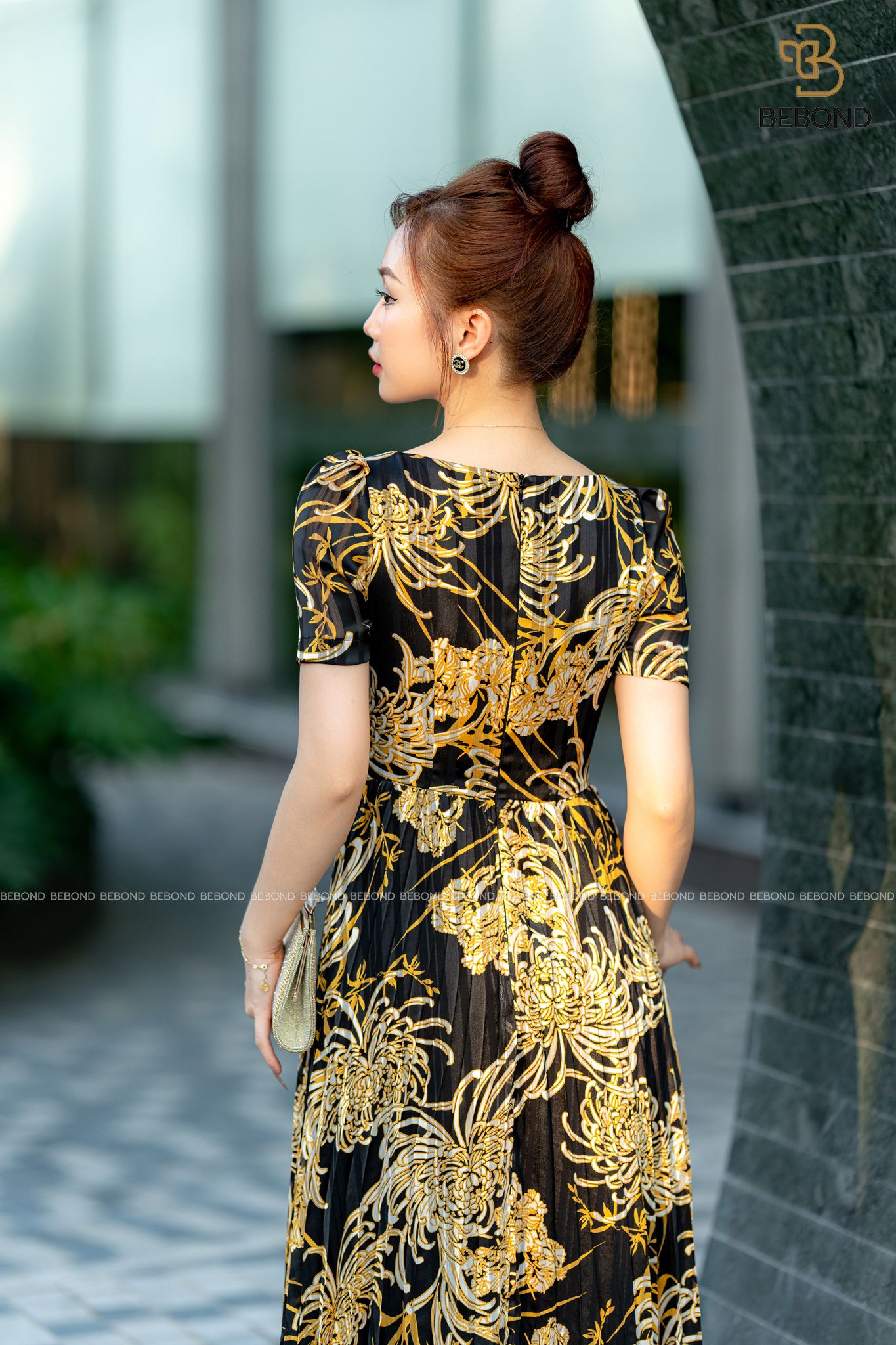 Đầm tơ xước hoa vàng.TANAZA DRESS_thumbnail_4