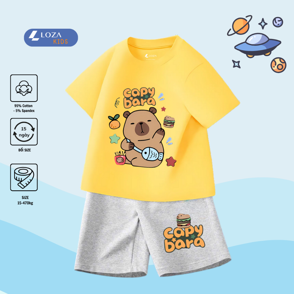 Bộ đồ bé trai in hình Capybara -  Loza Kids SB224_thumbnail_6