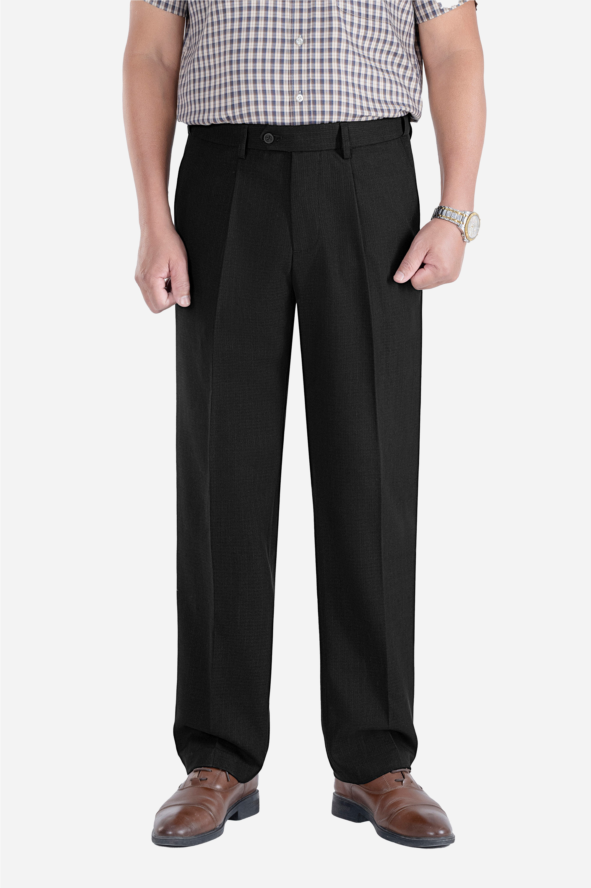 Quần Âu 1 Li Cạp Chun Ẩn Nam Trung Niên ANCHI Chất Liệu Cotton Viscose Cao Cấp Màu Đen