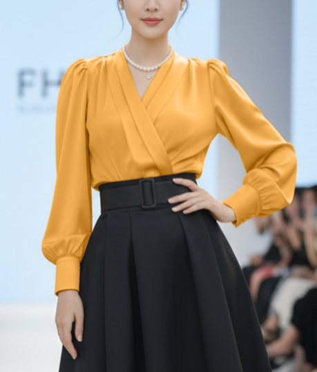 Áo kiểu dáng croptop tay dài