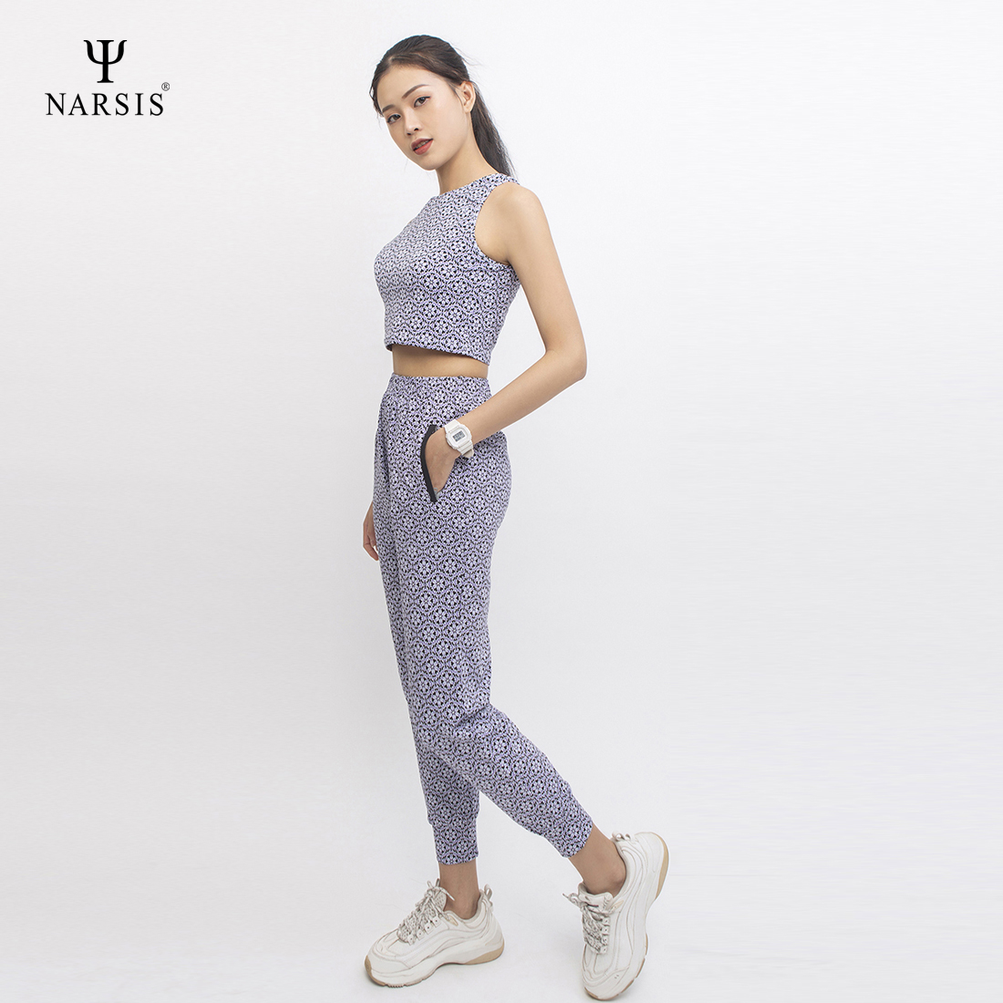 BỘ TẬP NỮ H0006 NARSIS VẢI COTTON SPANDEX CO GIÃN, THOÁNG MÁT, CHẤT LIỆU CHỐNG NHĂN, ĐÀN HỒI TỐT