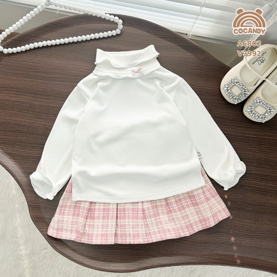 Áo dài TRẮNG cổ gập nơ