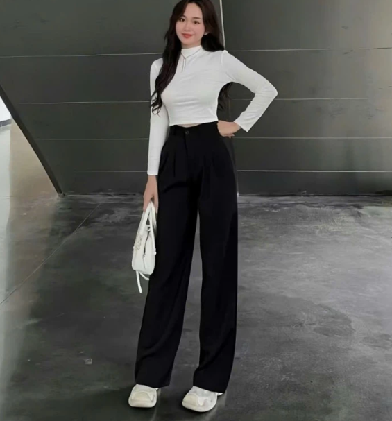 Quần suông cạp chun sau vải gold nhật cao cấp túi chéo 2 bên_thumbnail_1