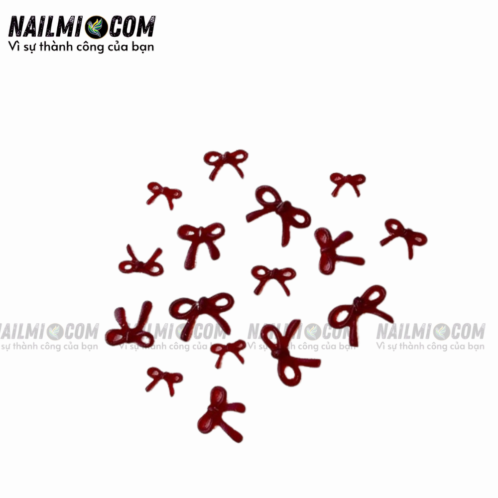 Set charm - Nơ - mix size - nhựa đỏ_thumbnail_2