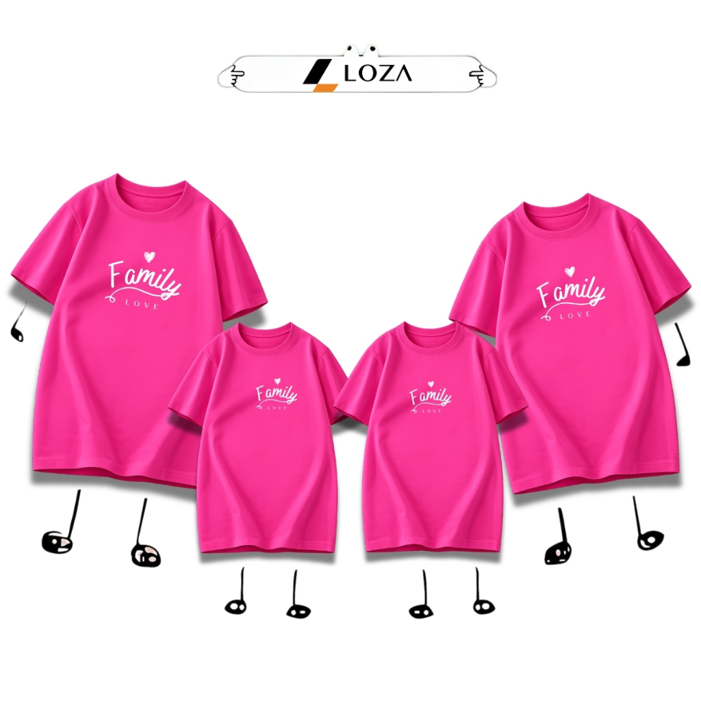 Áo phông gia đình 3,4,5 người in chữ Family Love Loza GĐ8448_thumbnail_3