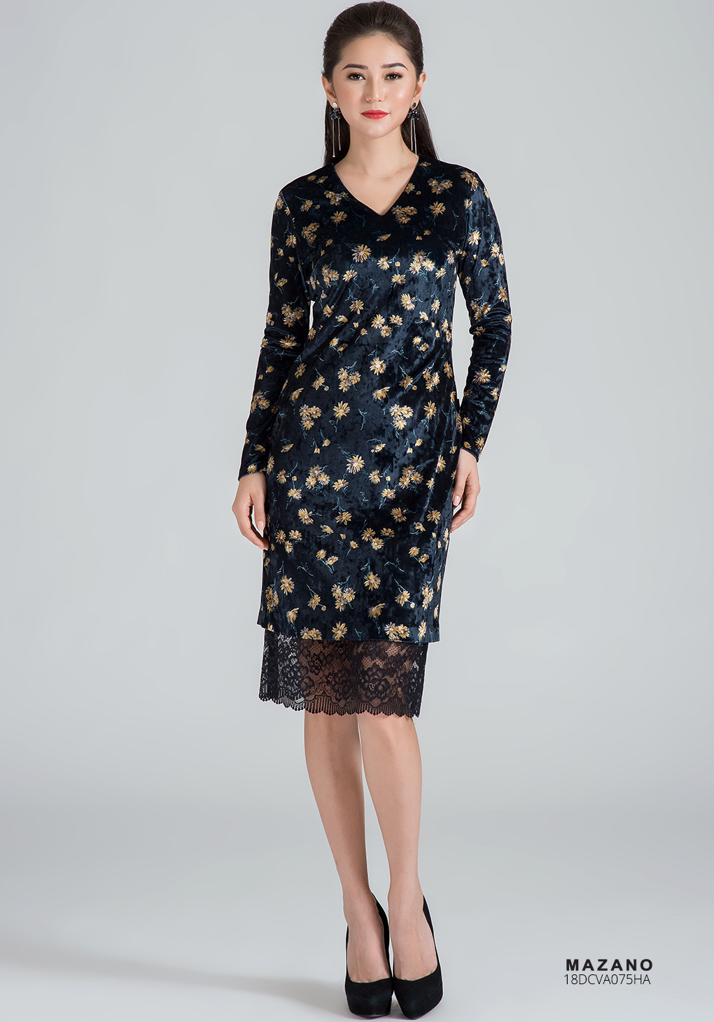 Váy nhung họa tiết phối ren_thumbnail_0