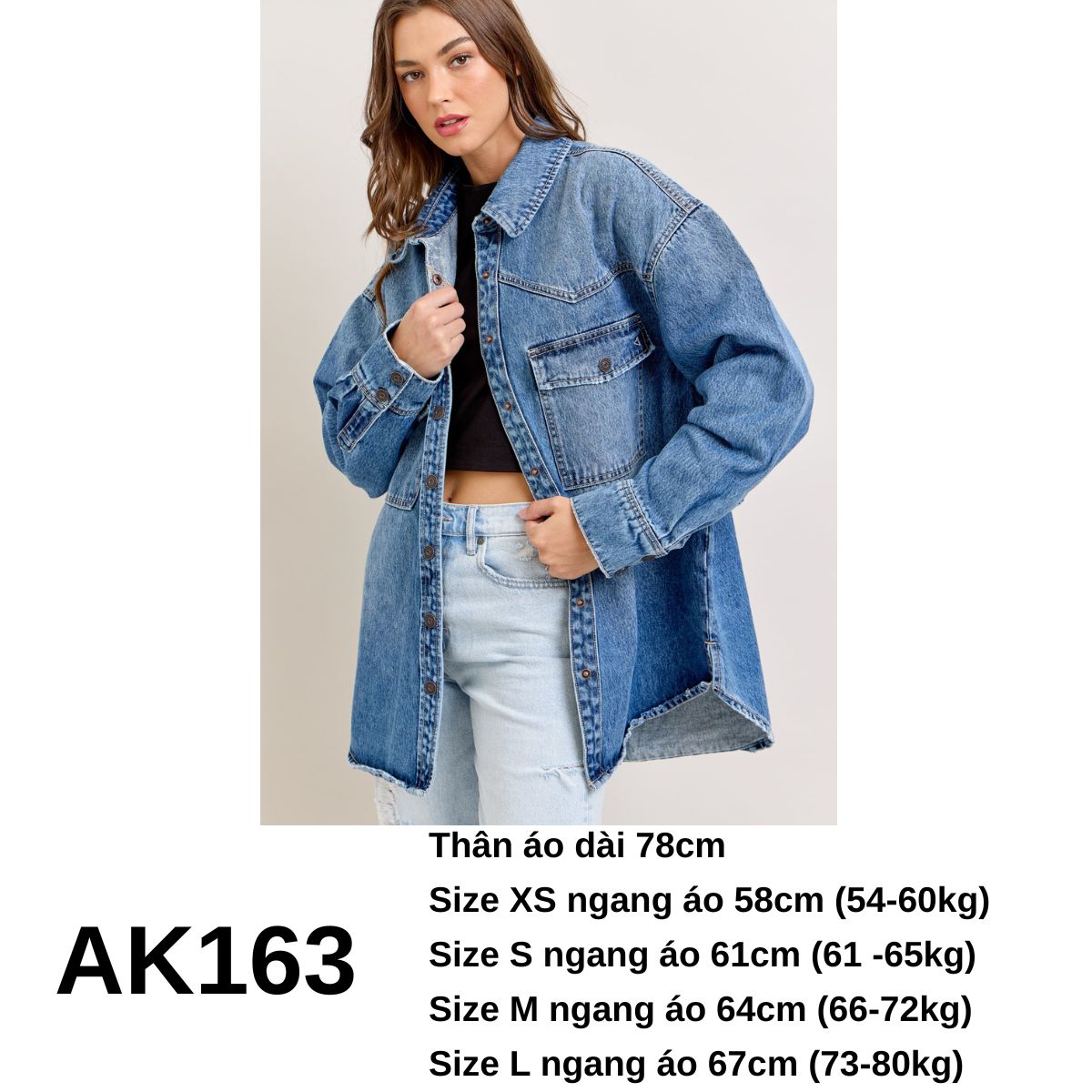 AK163 ÁO KHOÁC JEANS