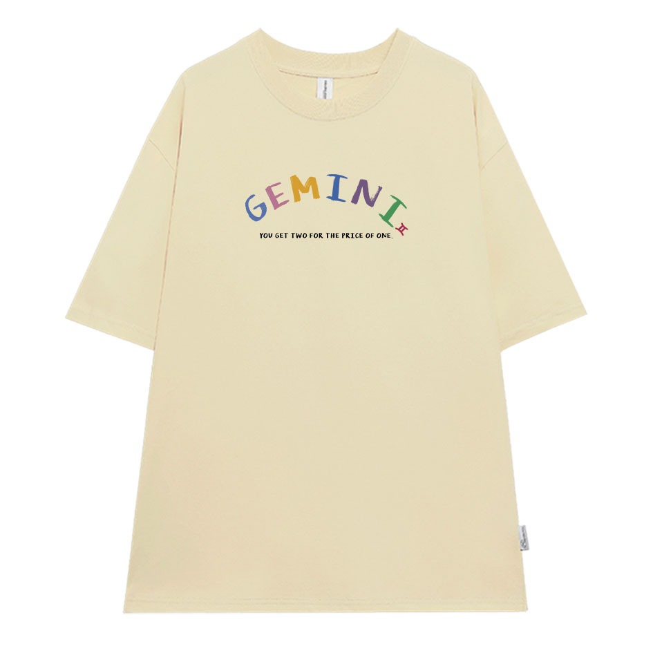 Áo thun nữ form rộng ATD374 cung hoàng đạo Song Tử GEMINI Miucho cotton cổ tròn in typography_thumbnail_7