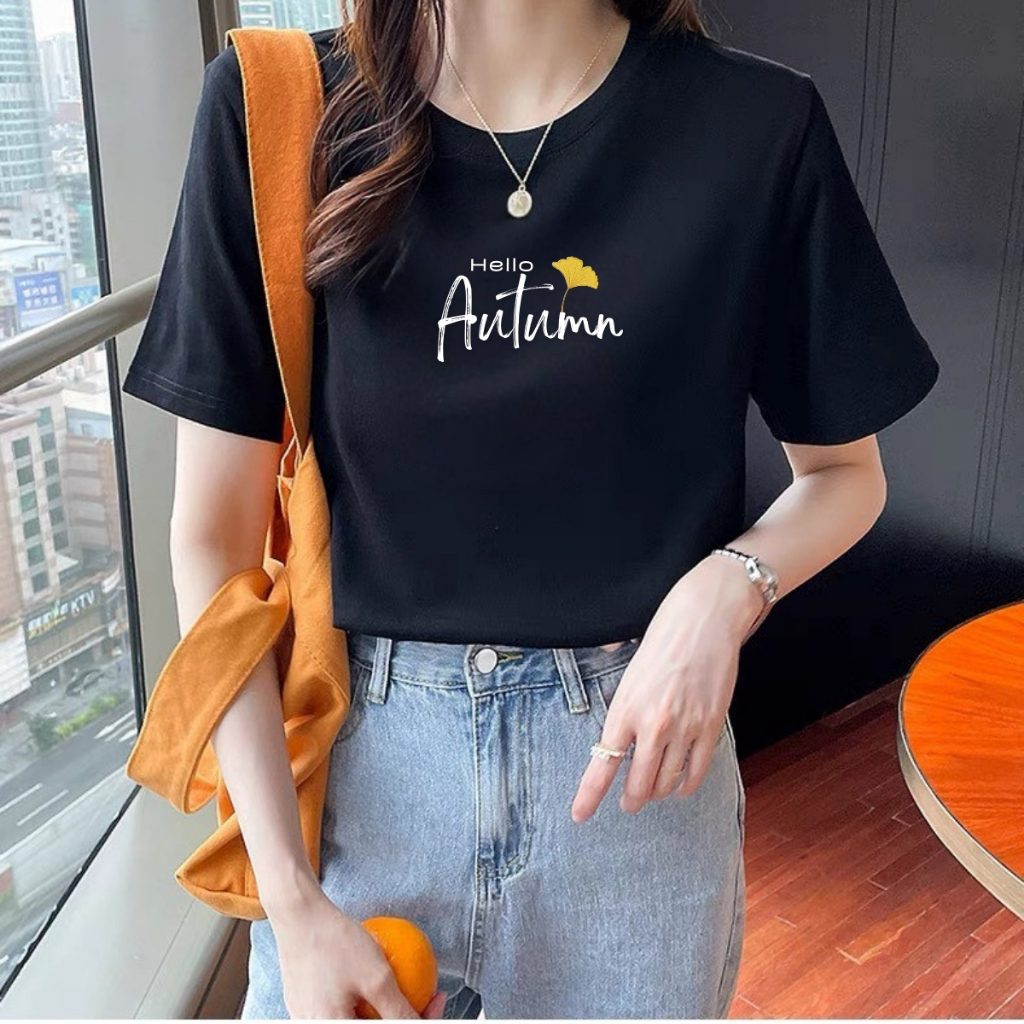 [Form Rộng] Áo phông nữ form rộng in chữ Hello Autumn - Áo thun nữ in hình thời trang Loza RT8375